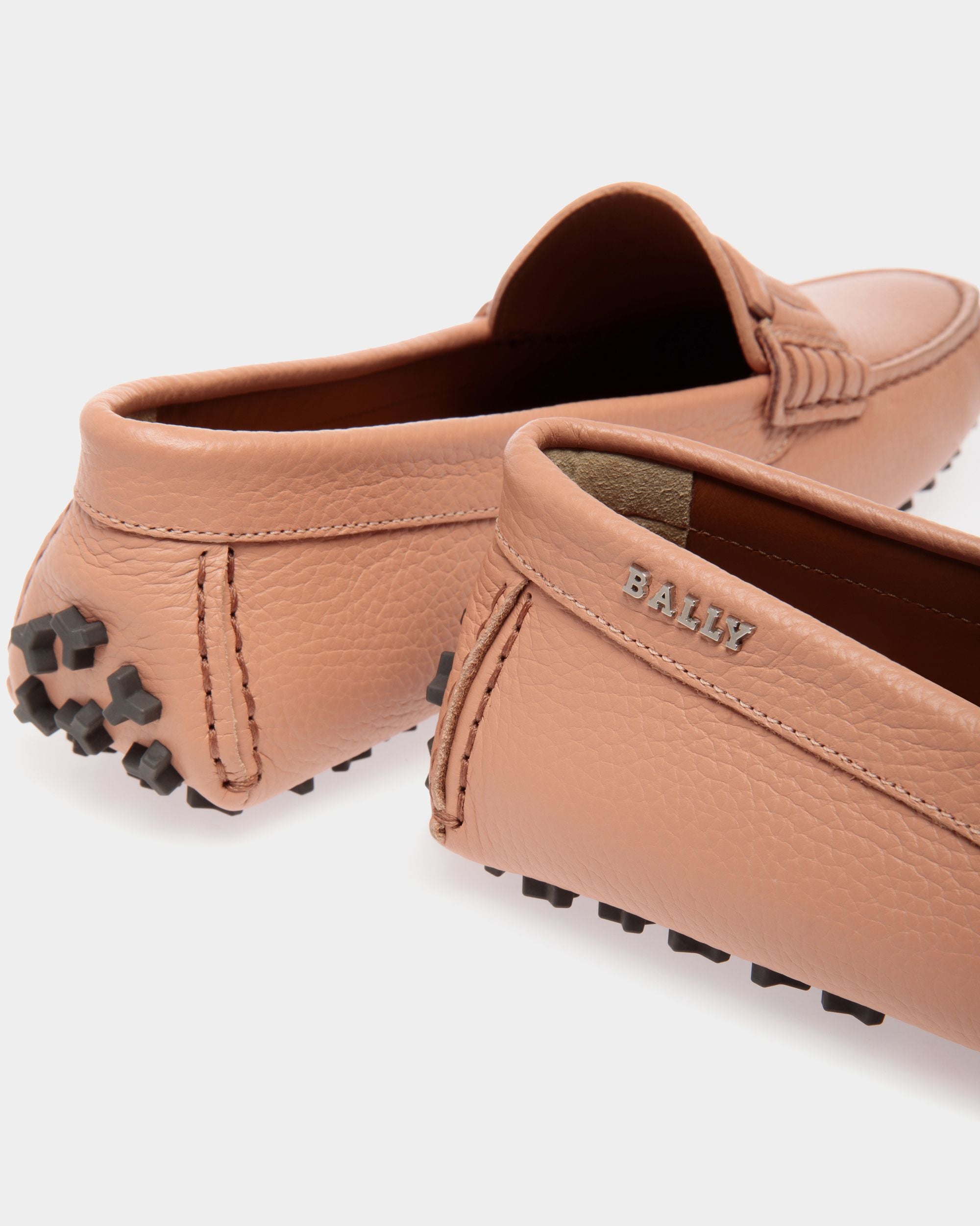 Lux Driver Drivers In Orange Leather - Femme - Bally - 05