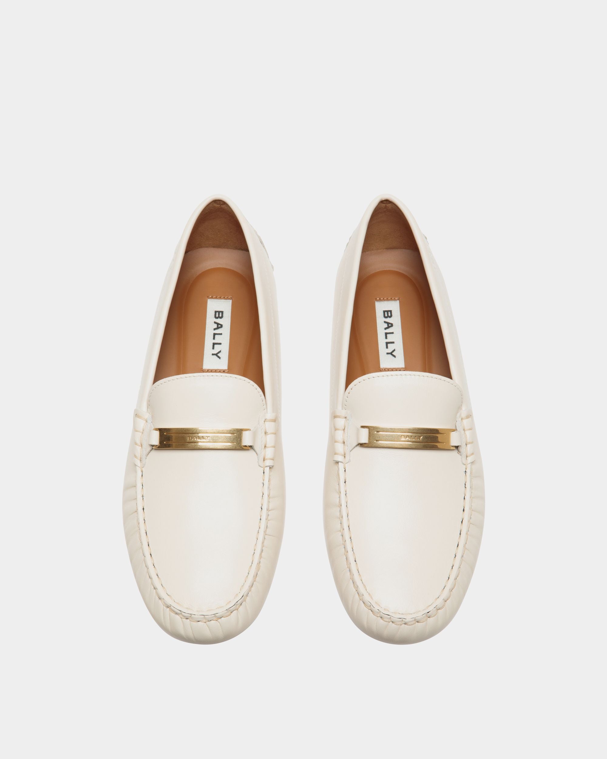 Kerbs Driver In White Leather - Femme - Bally - 04
