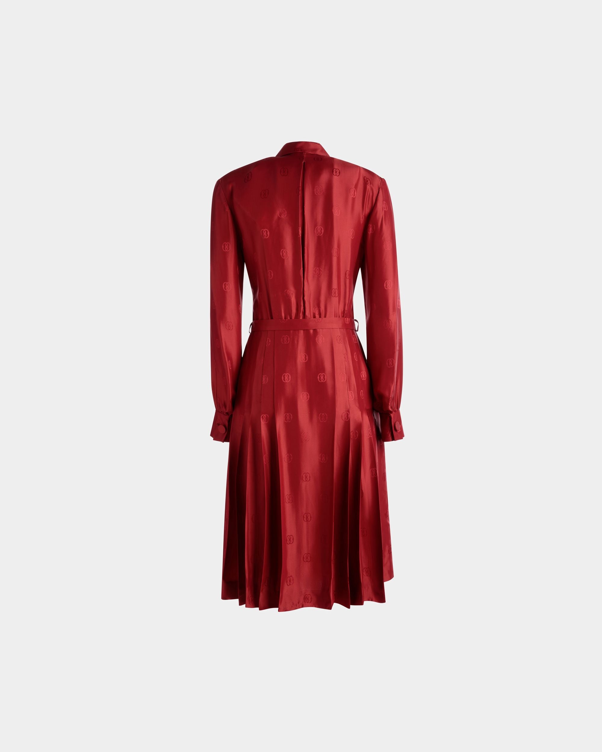 Robe avec ceinture Emblem En soie rubis profond - Femme - Bally - 07