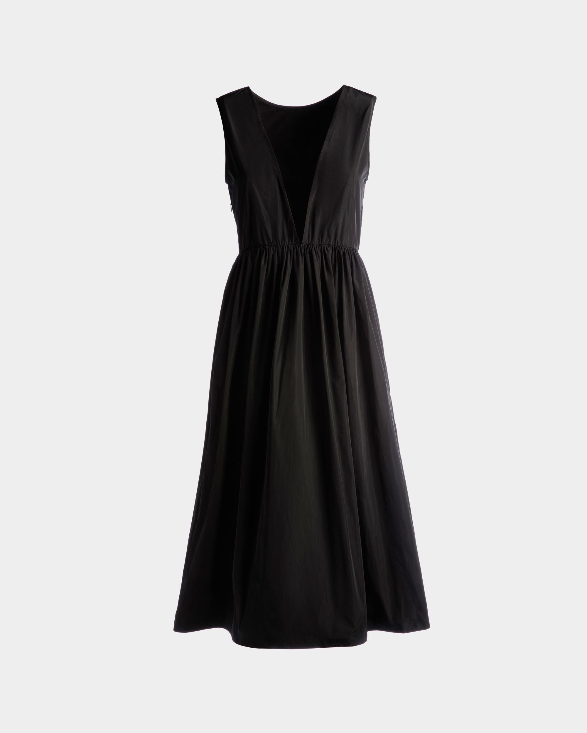 Robe Midi Sans Manches En Duchesse Technique Noire - Femme - Bally - 07