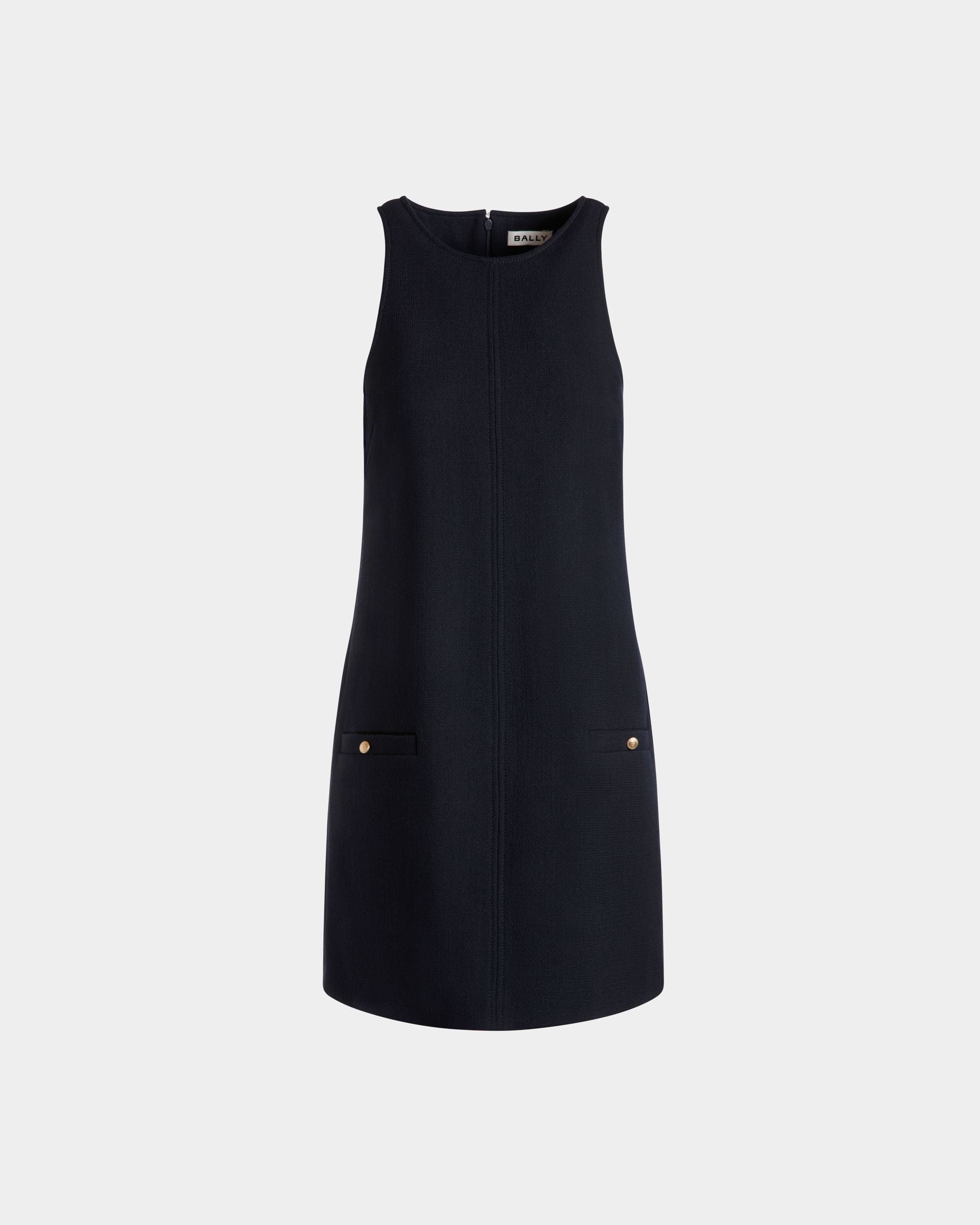 Mini Robe Évasée En Laine Navy Blue - Femme - Bally - 01