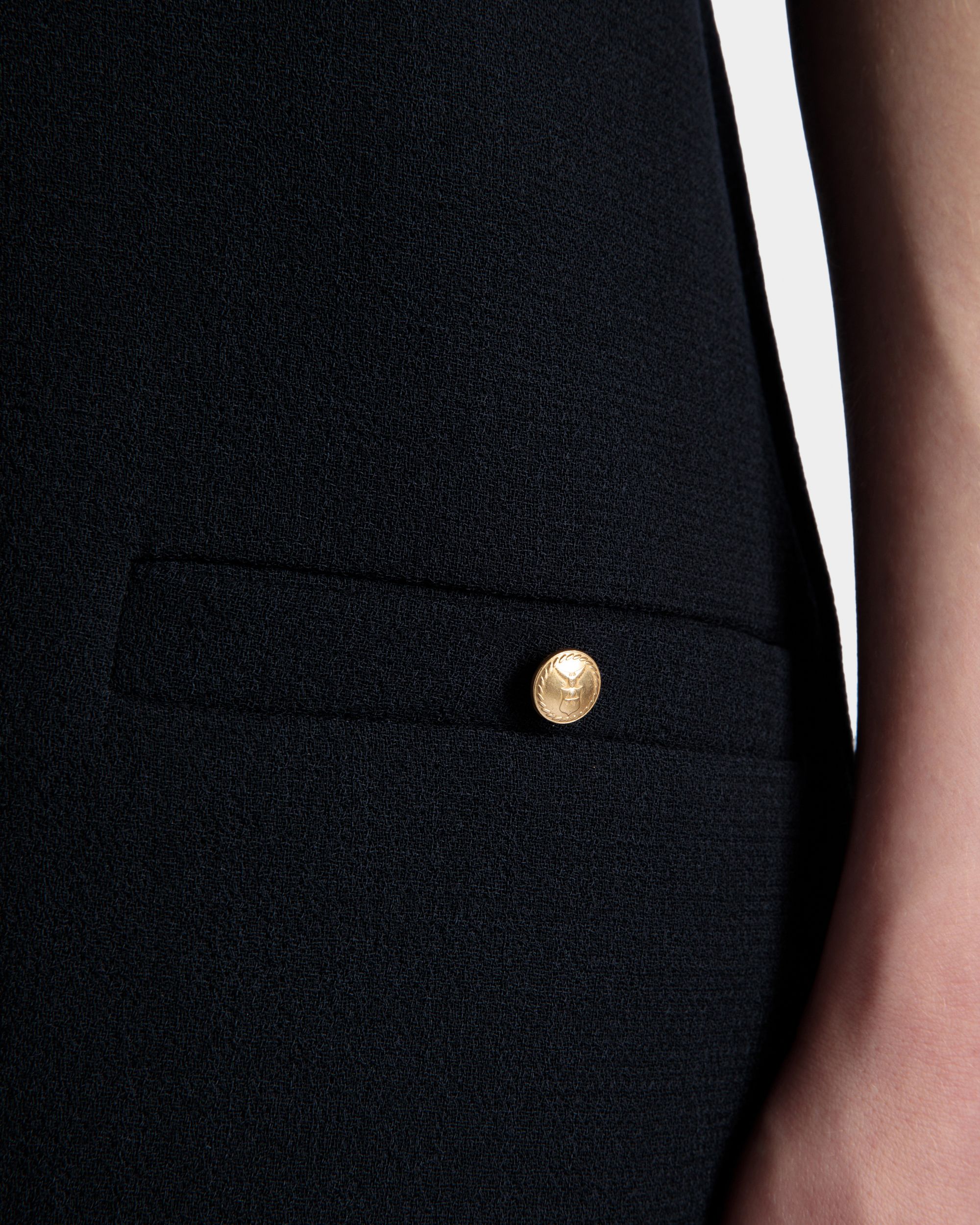 Mini Robe Évasée En Laine Navy Blue - Femme - Bally - 04