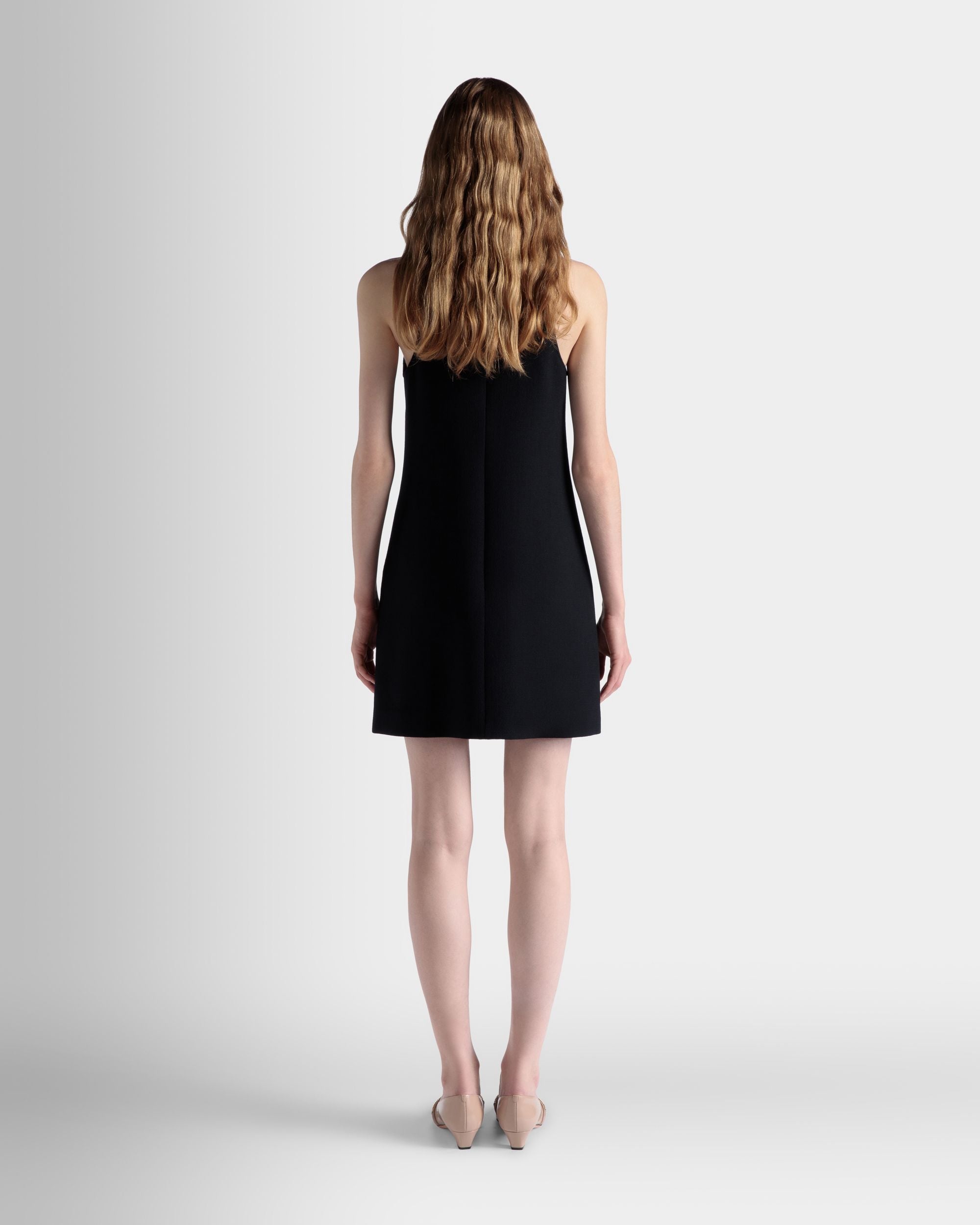 Mini Robe Évasée En Laine Navy Blue - Femme - Bally - 06