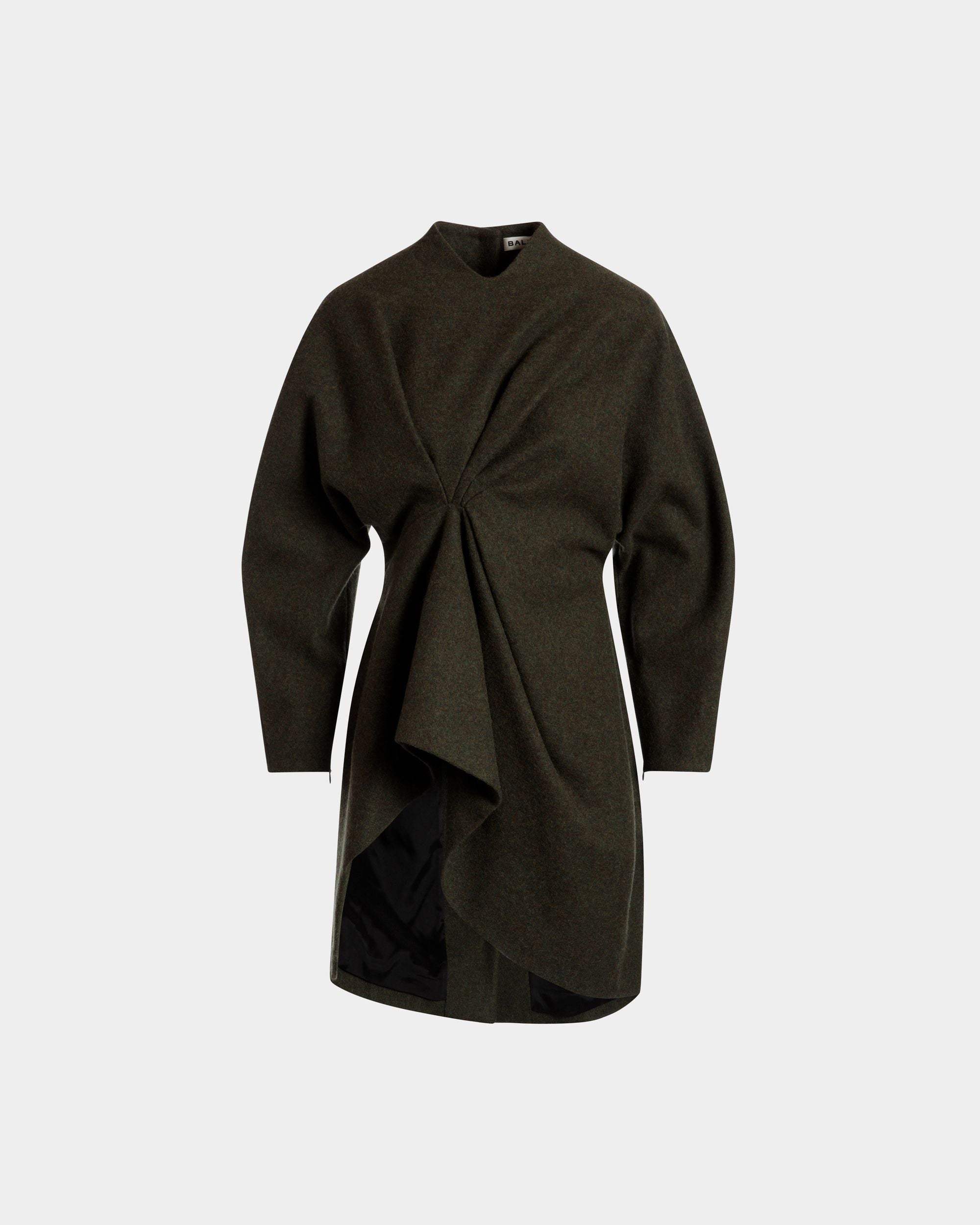 Robe Asymétrique En Laine Dark Green - Femme - Bally - 01