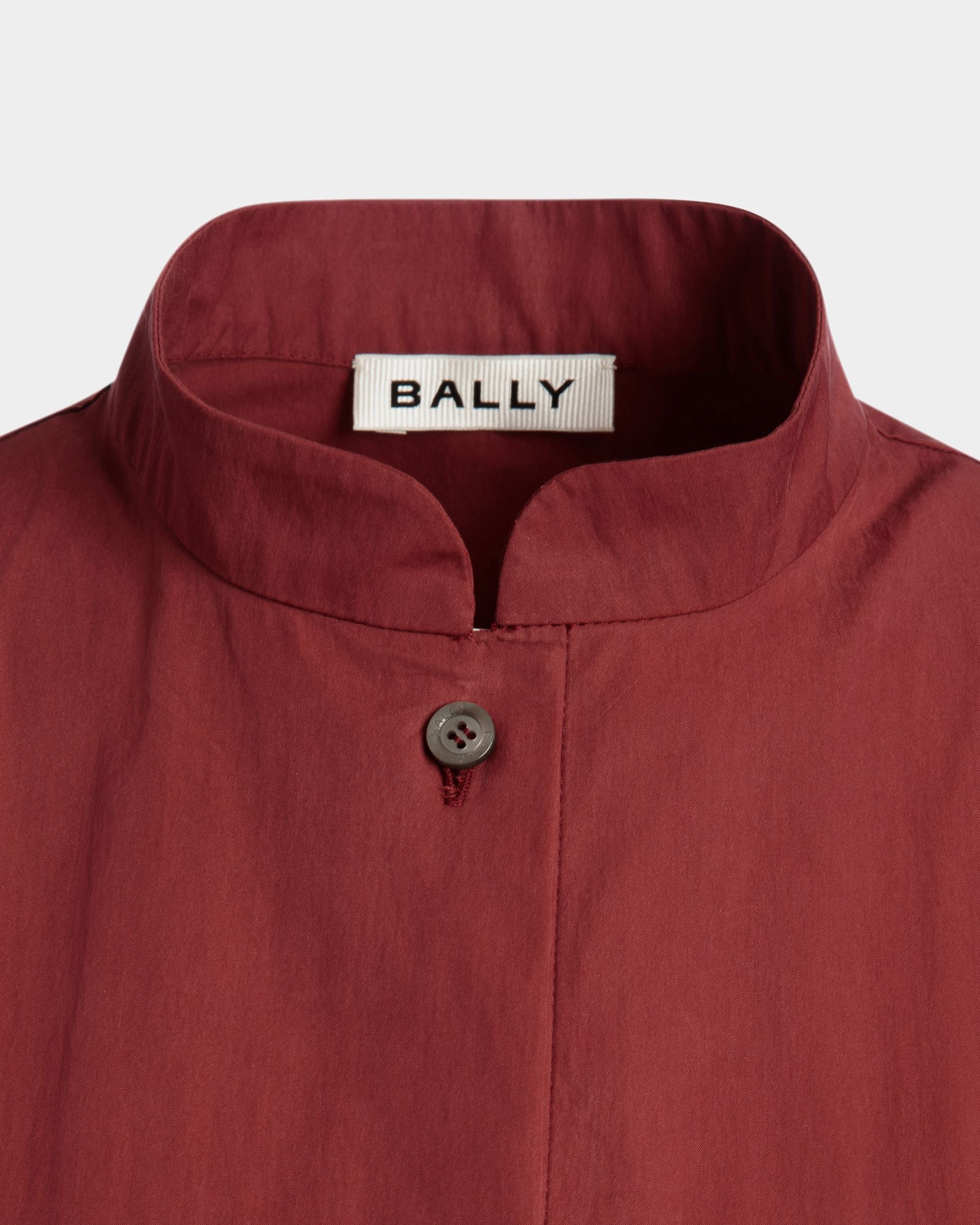 Robe Ceinturée En Popeline De Coton Mélangée Heritage Red - Femme - Bally - 04
