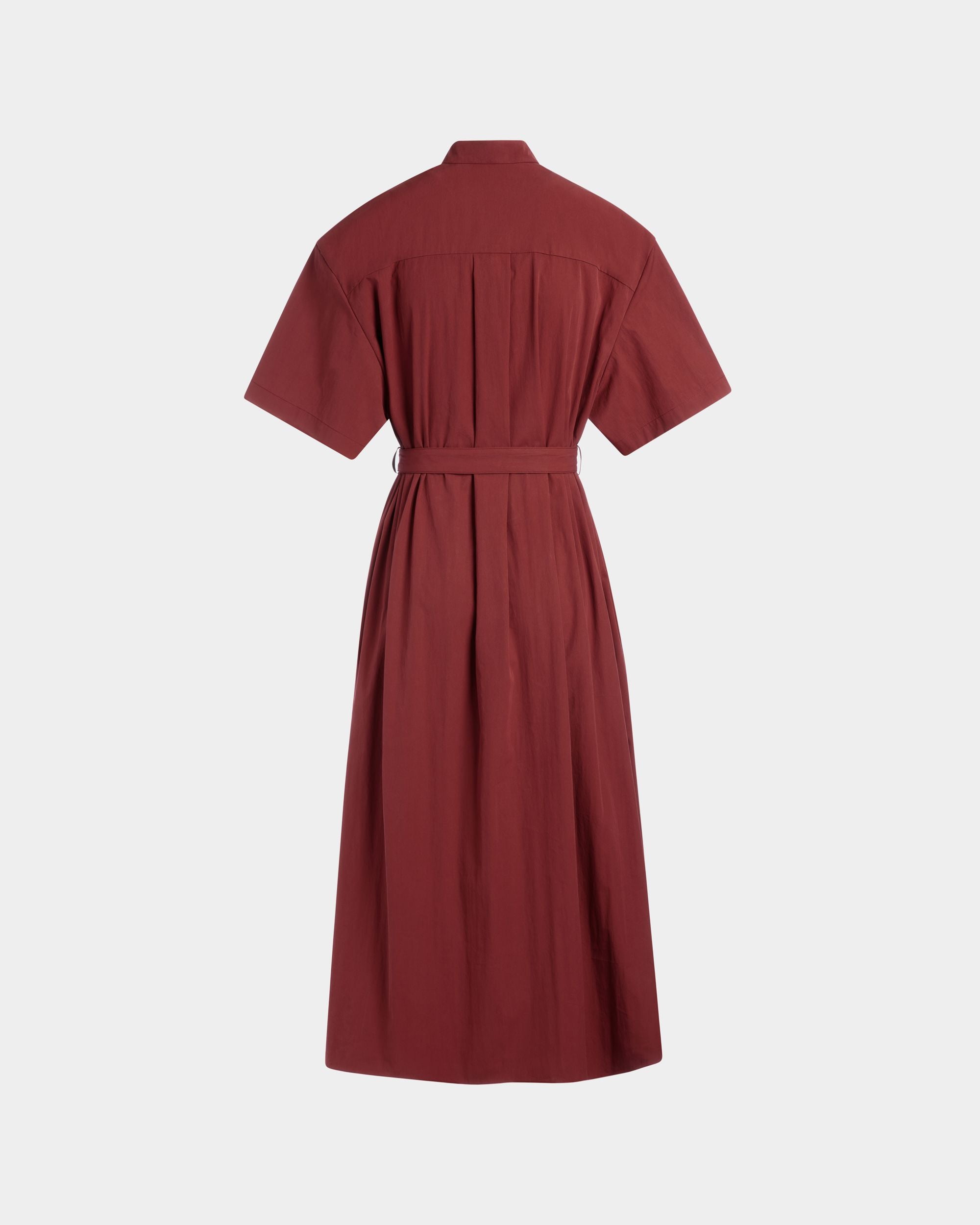 Robe Ceinturée En Popeline De Coton Mélangée Heritage Red - Femme - Bally - 07