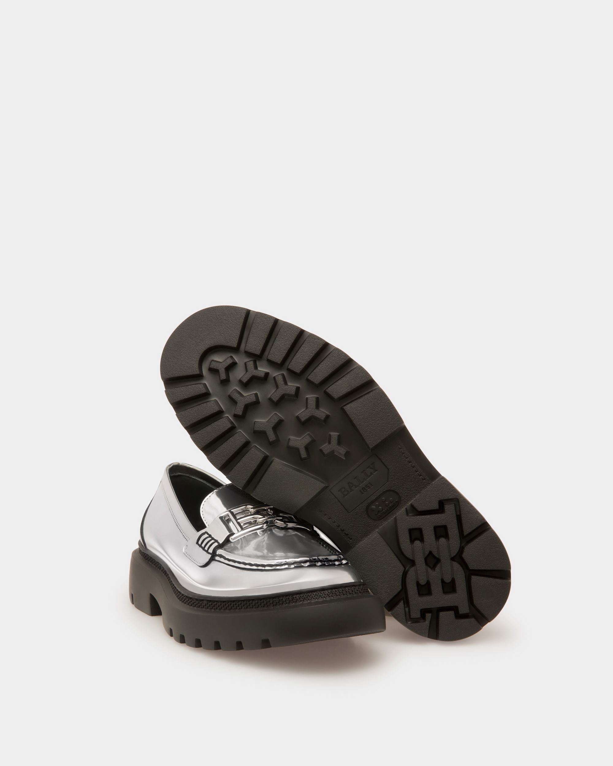 Gioia Mocassins En Cuir Argenté - Femme - Bally - 02