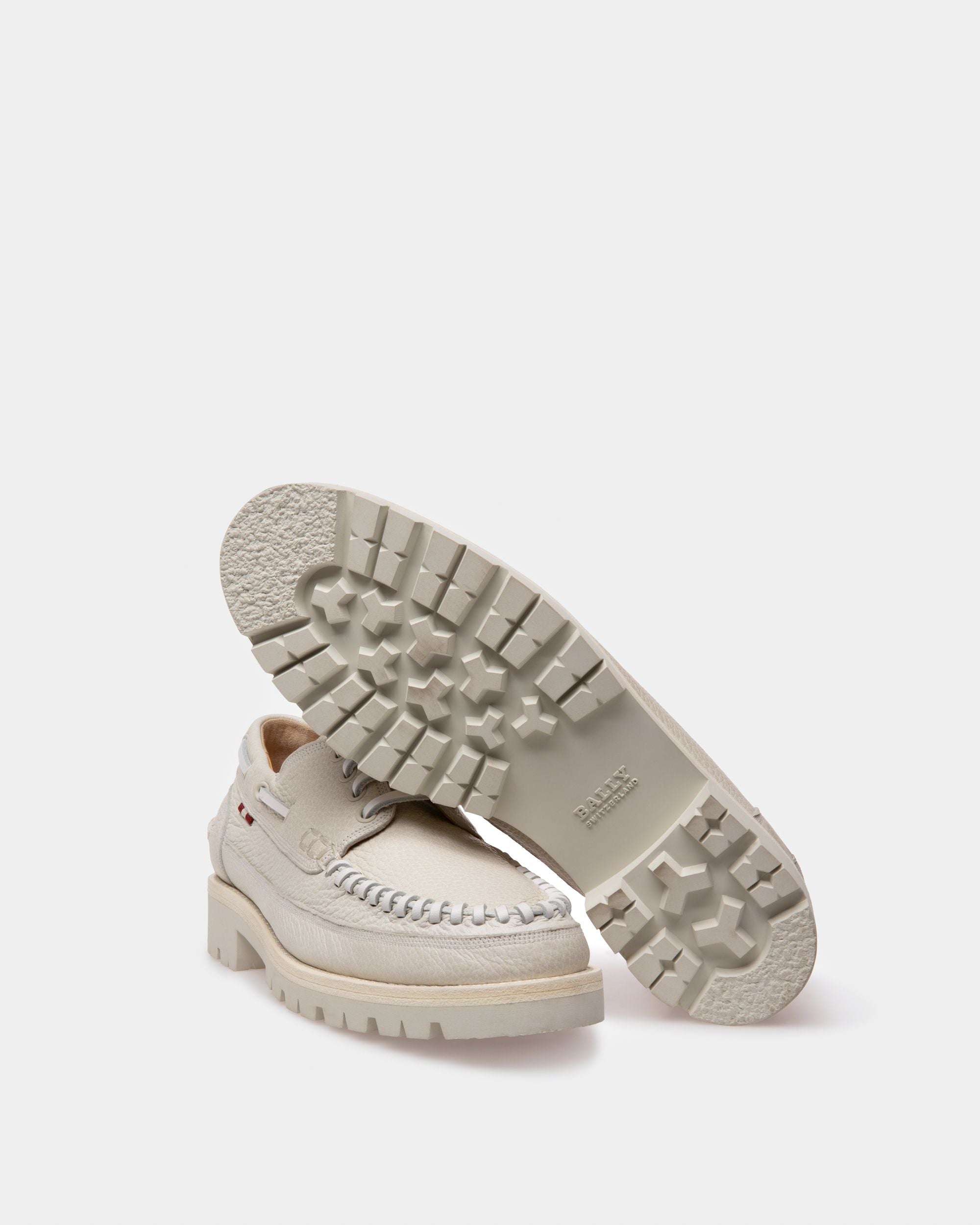 Trendal Derbies En Cuir Blanc Cassé - Femme - Bally - 04