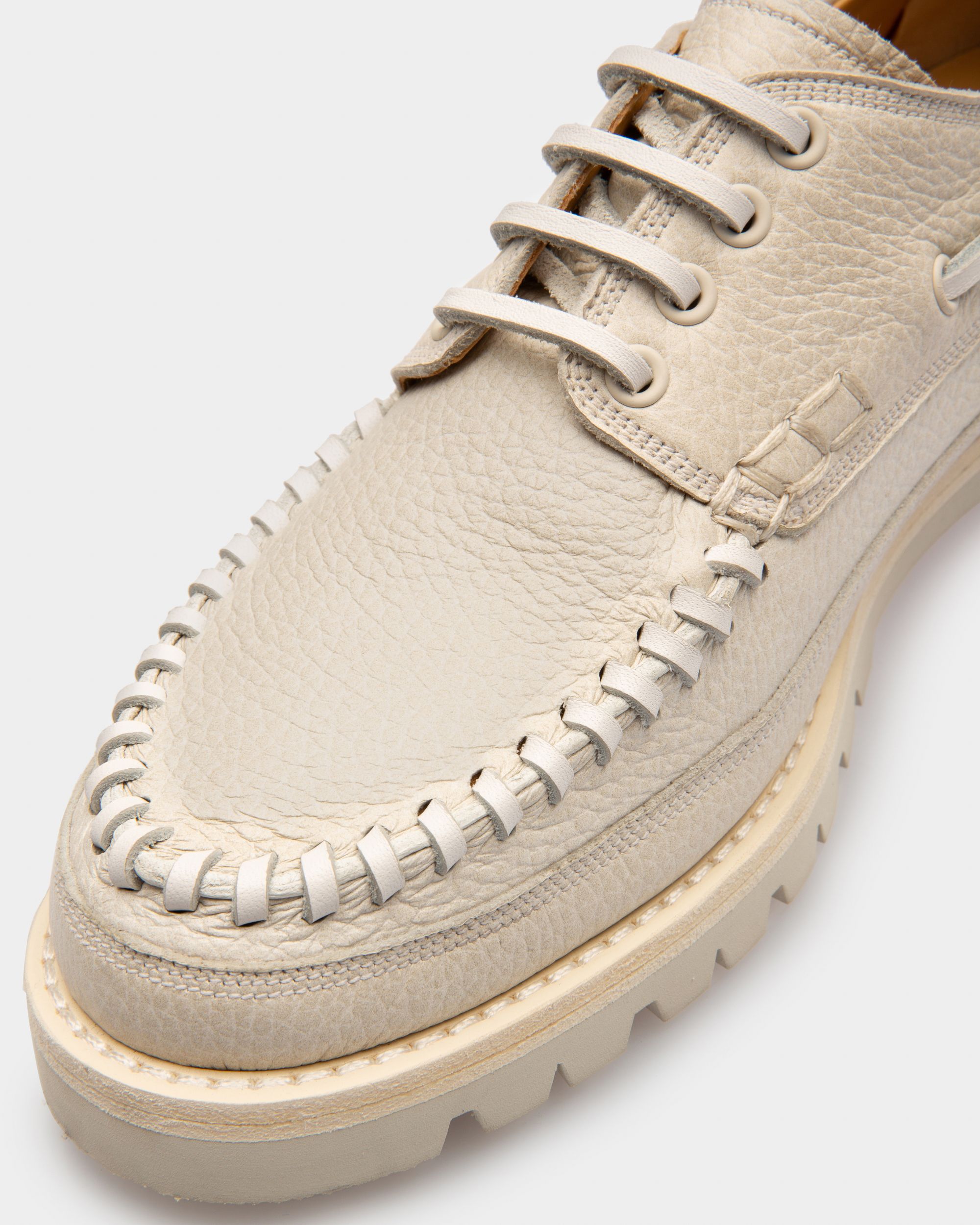 Trendal Derbies En Cuir Blanc Cassé - Femme - Bally - 05