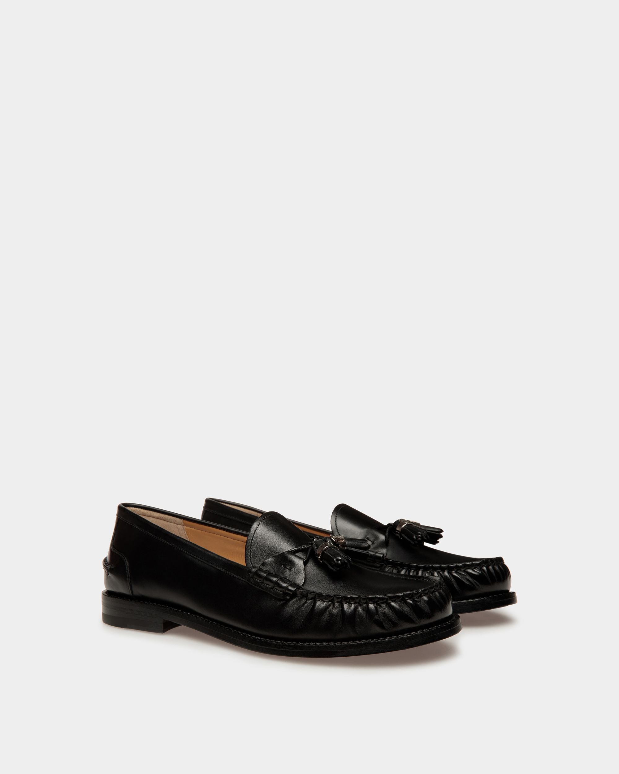 Mocassins Rome En cuir noir - Femme - Bally - 02