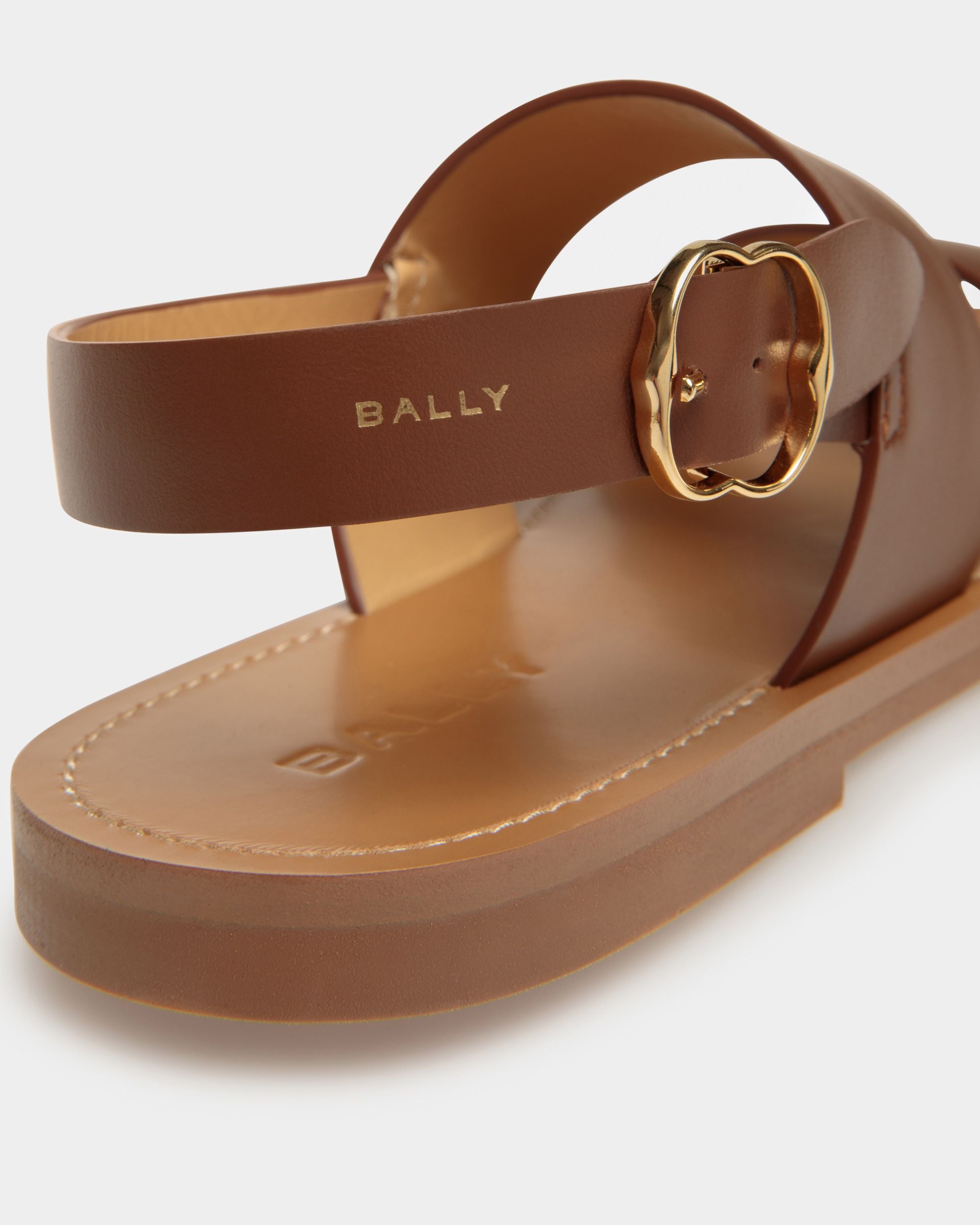 Sandale À Talon Plat Baudy En Cuir - Femme - Bally - 04