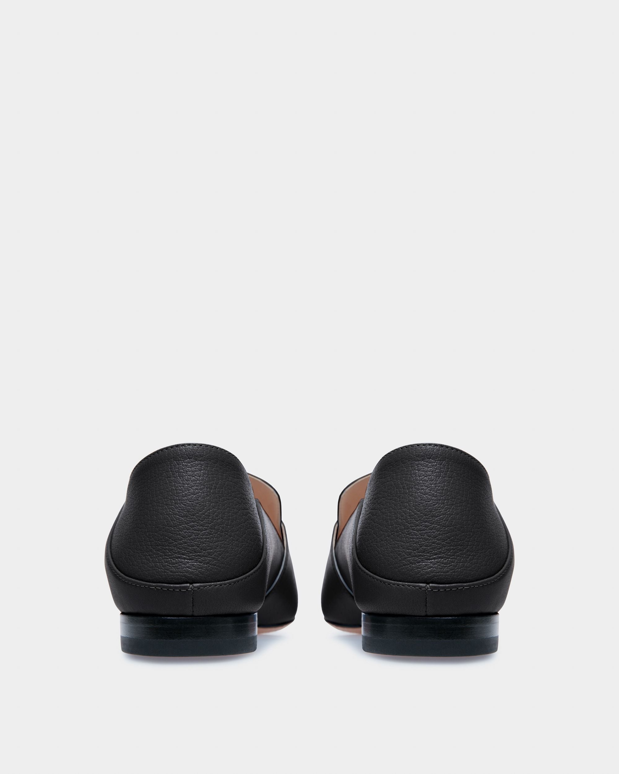 Chaussure À Talon Plat Bell Du Jour En Cuir Grainé Noir - Femme - Bally - 03