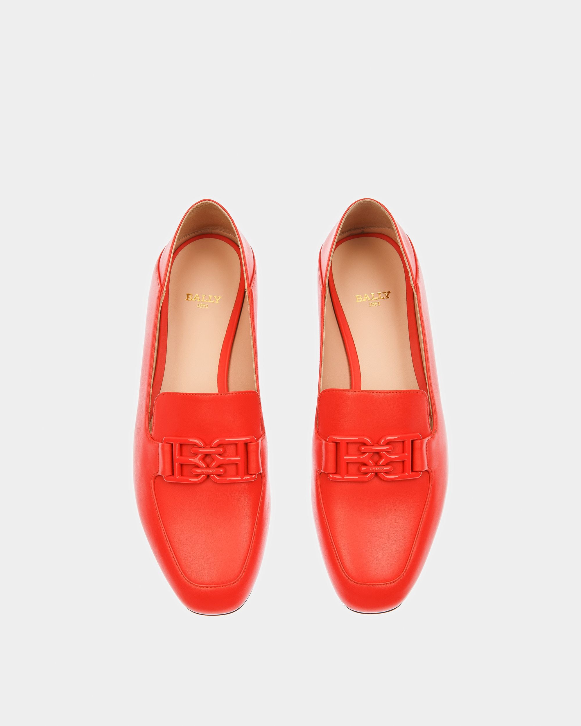 Ellah Slippers En Cuir Orange - Femme - Bally - 02
