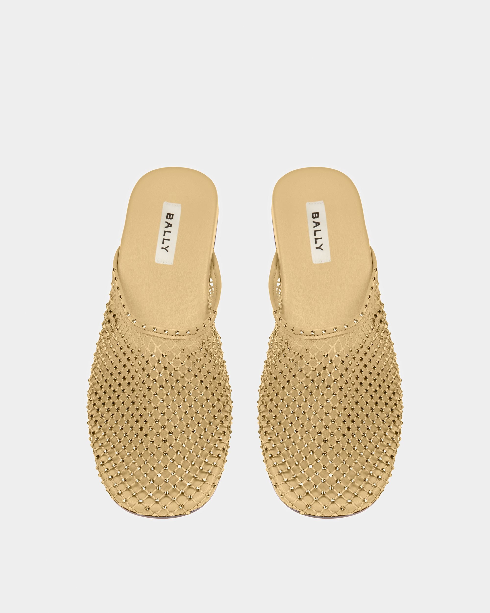 Slippers Crystal Fishnet En Mesh Cristal - Femme - Bally - 02