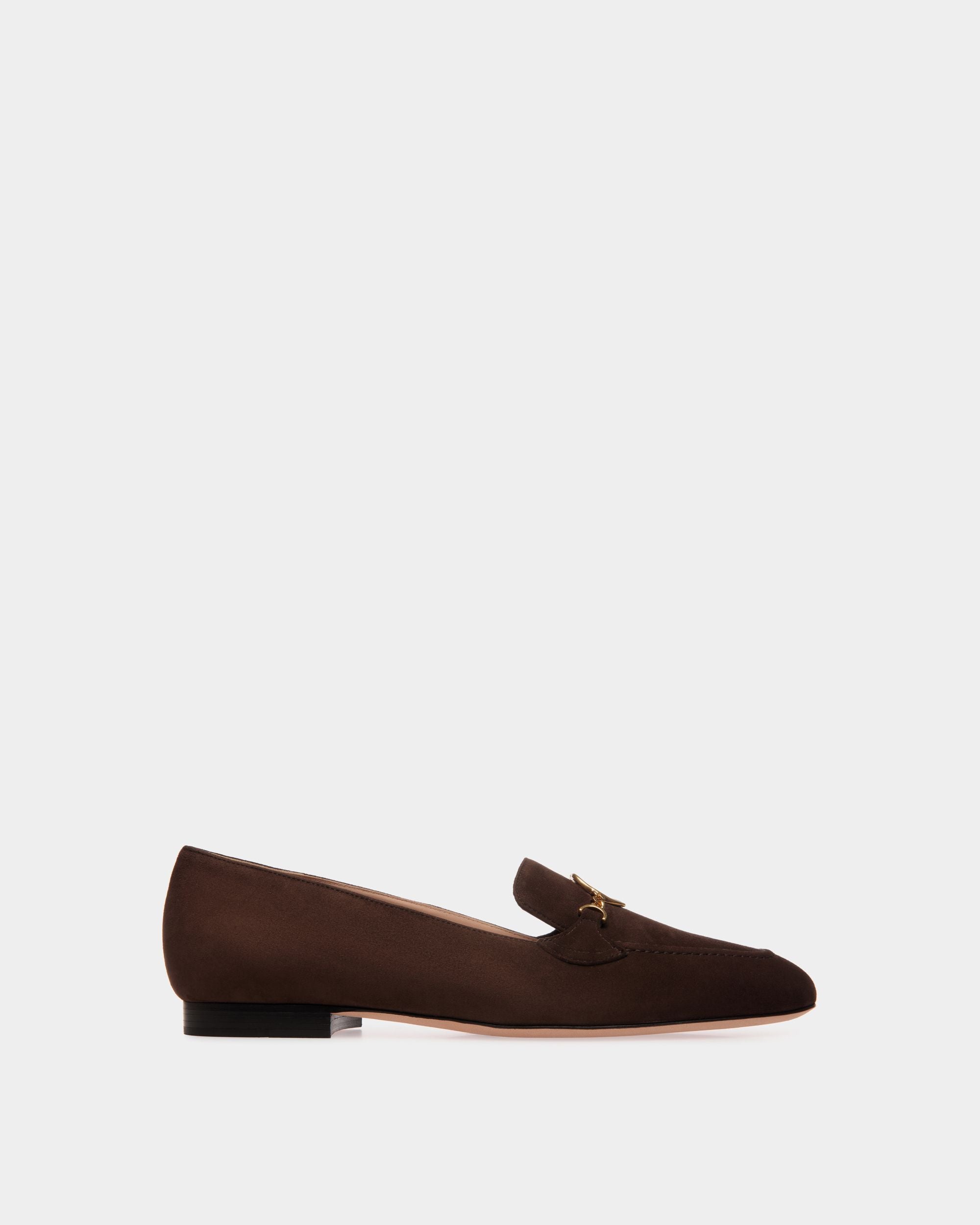 Mocassin Daily Emblem En Daim Ebano - Femme - Bally - 01