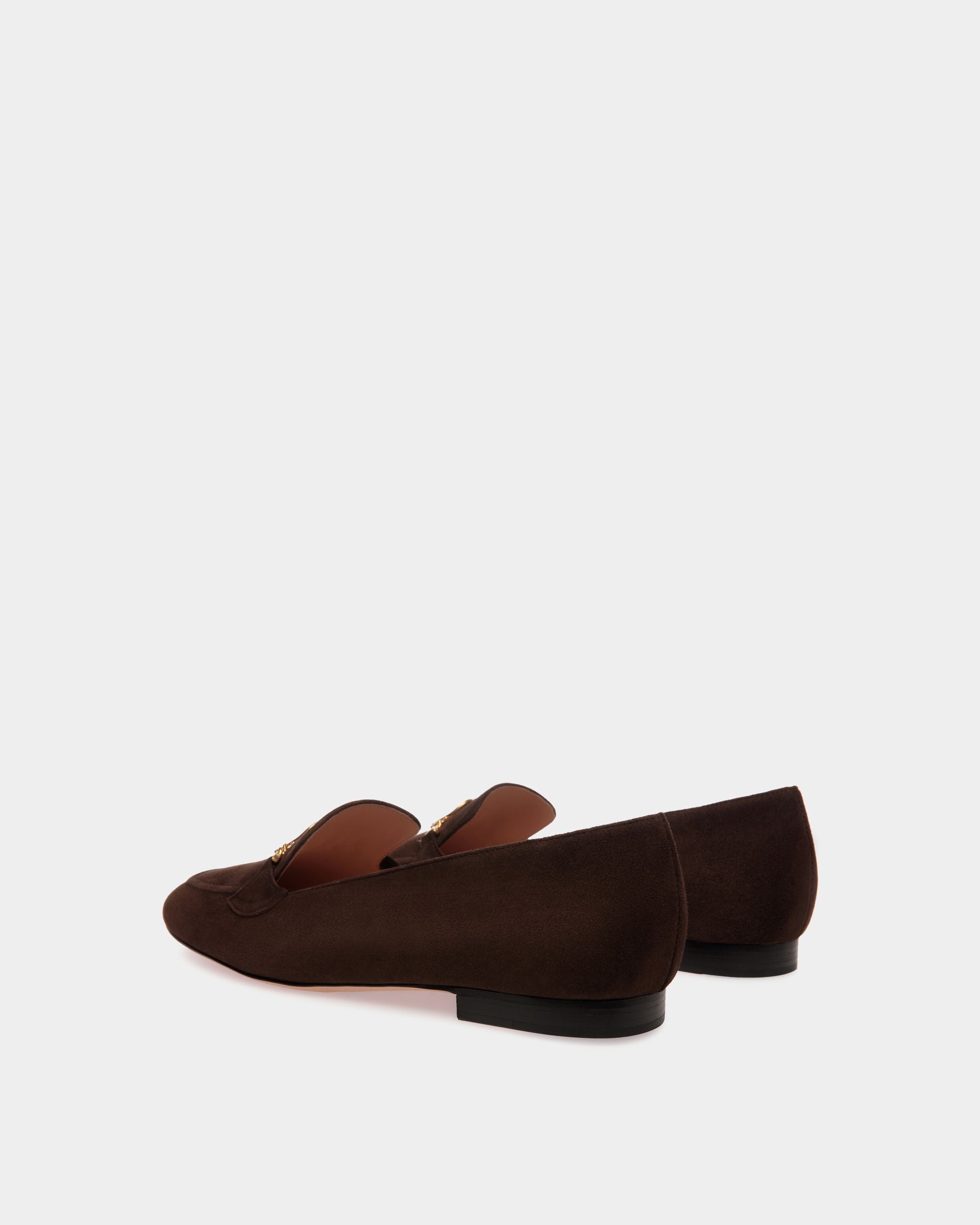 Mocassin Daily Emblem En Daim Ebano - Femme - Bally - 04