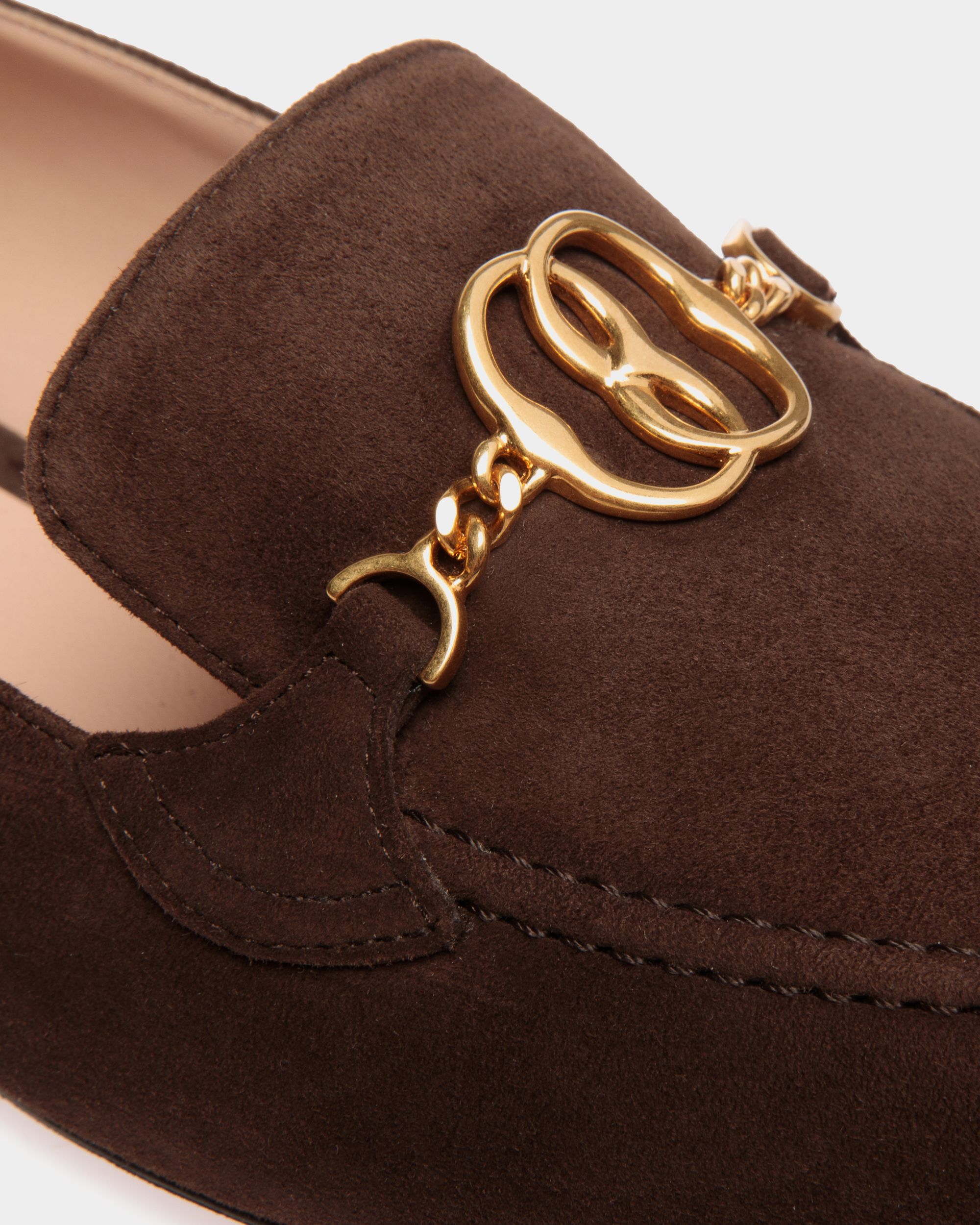 Mocassin Daily Emblem En Daim Ebano - Femme - Bally - 05