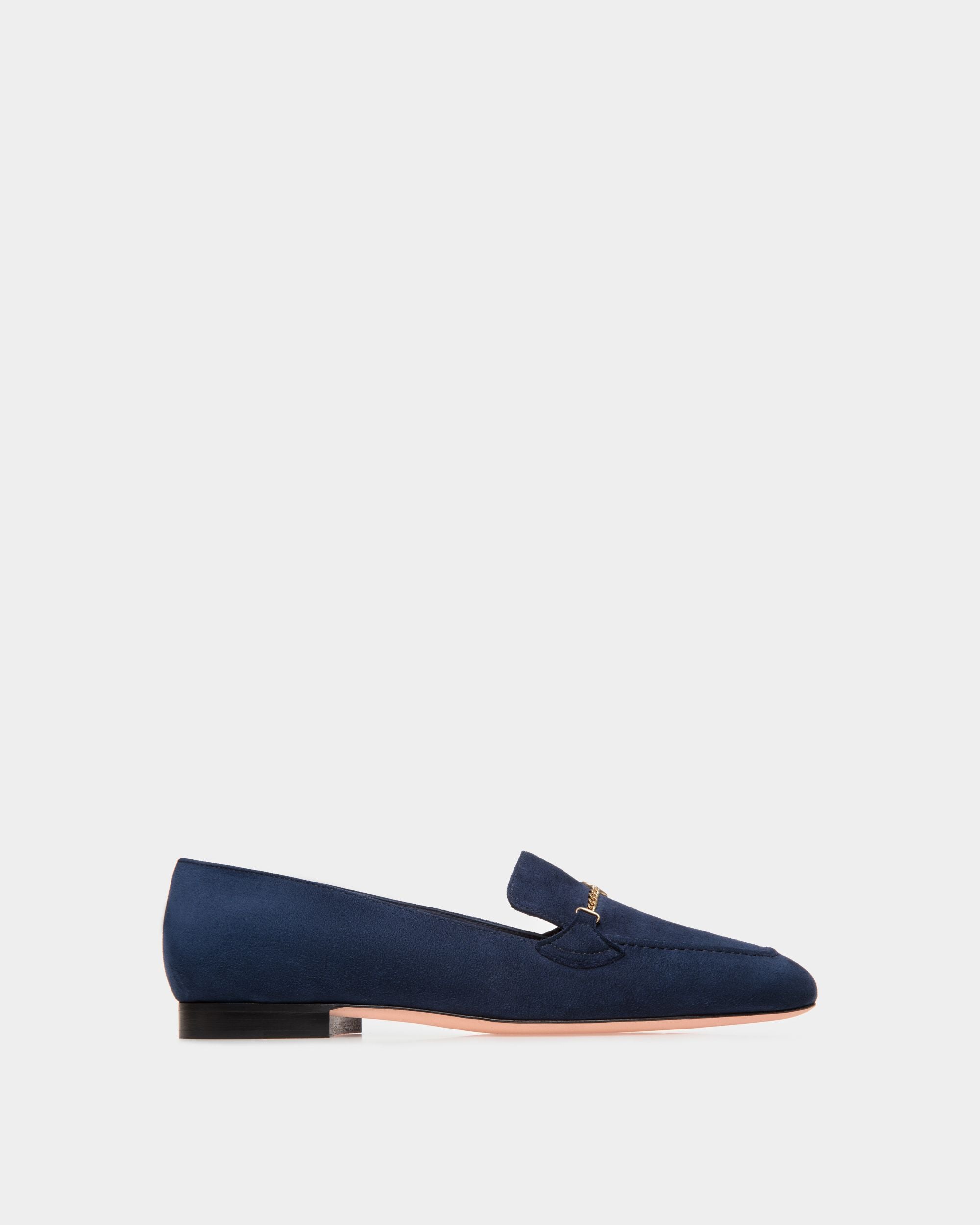 Mocassin Daily Emblem En Daim Bleu - Femme - Bally - 01