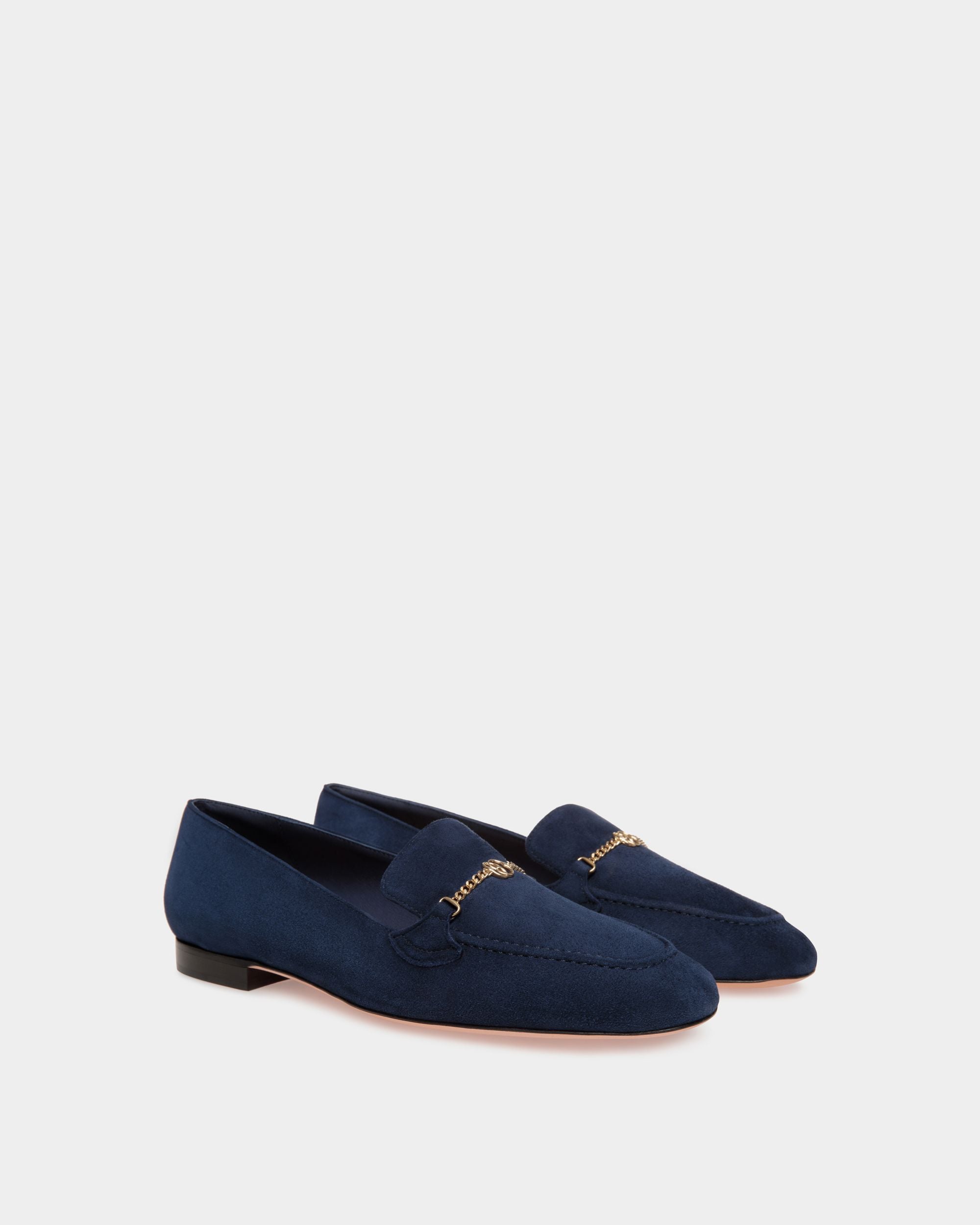 Mocassin Daily Emblem En Daim Bleu - Femme - Bally - 02