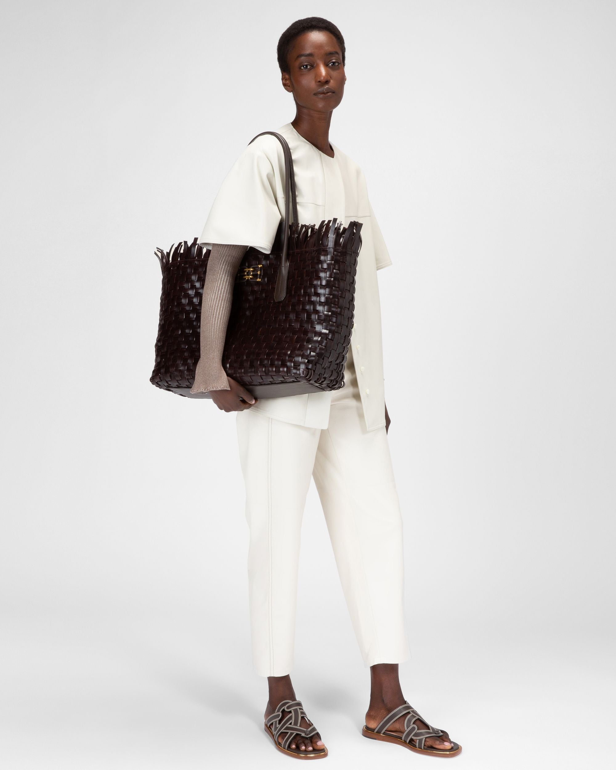 Glada Sandales Plates En Cuir Marron - Femme - Bally - 03
