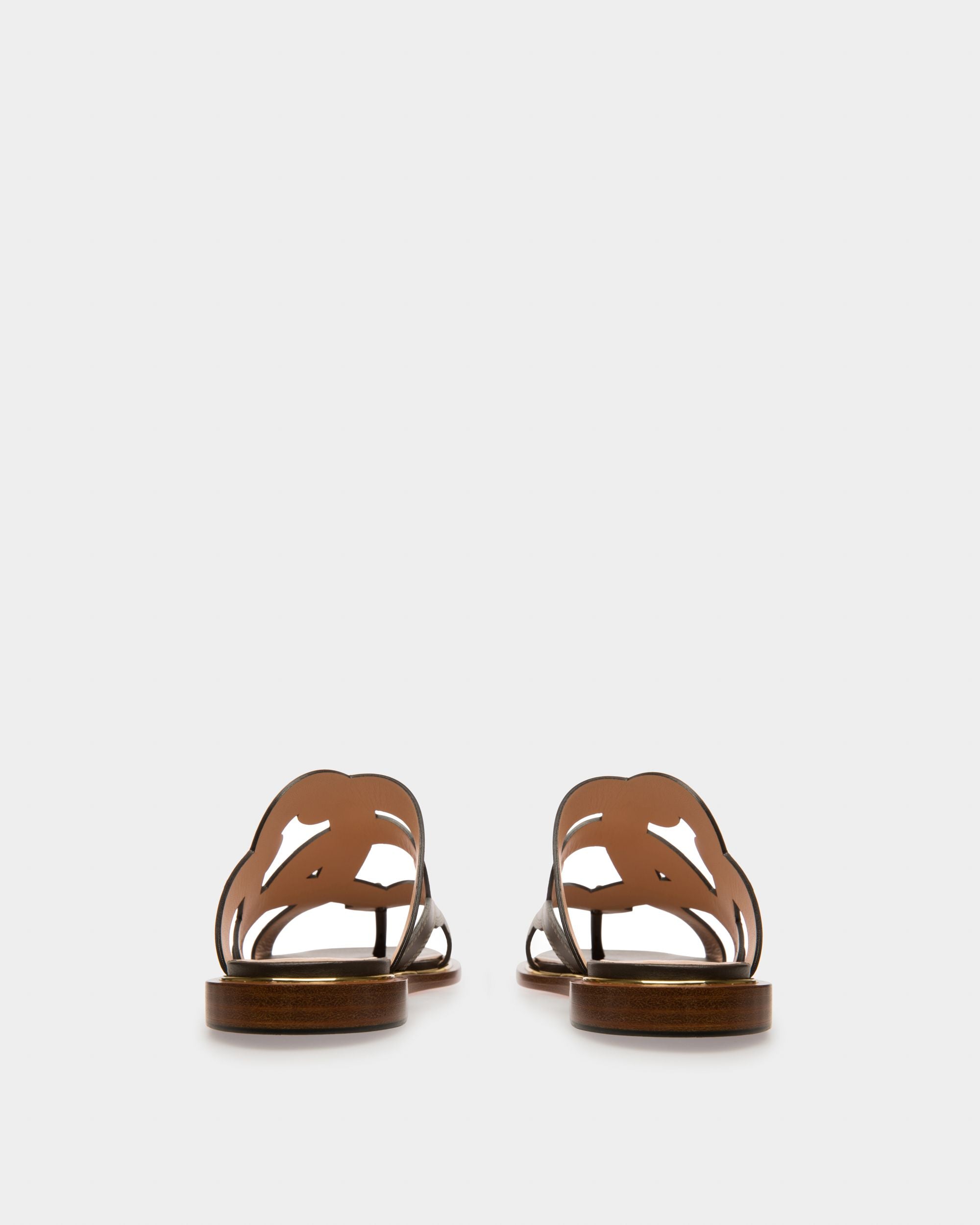 Glada Sandales Plates En Cuir Marron - Femme - Bally - 04