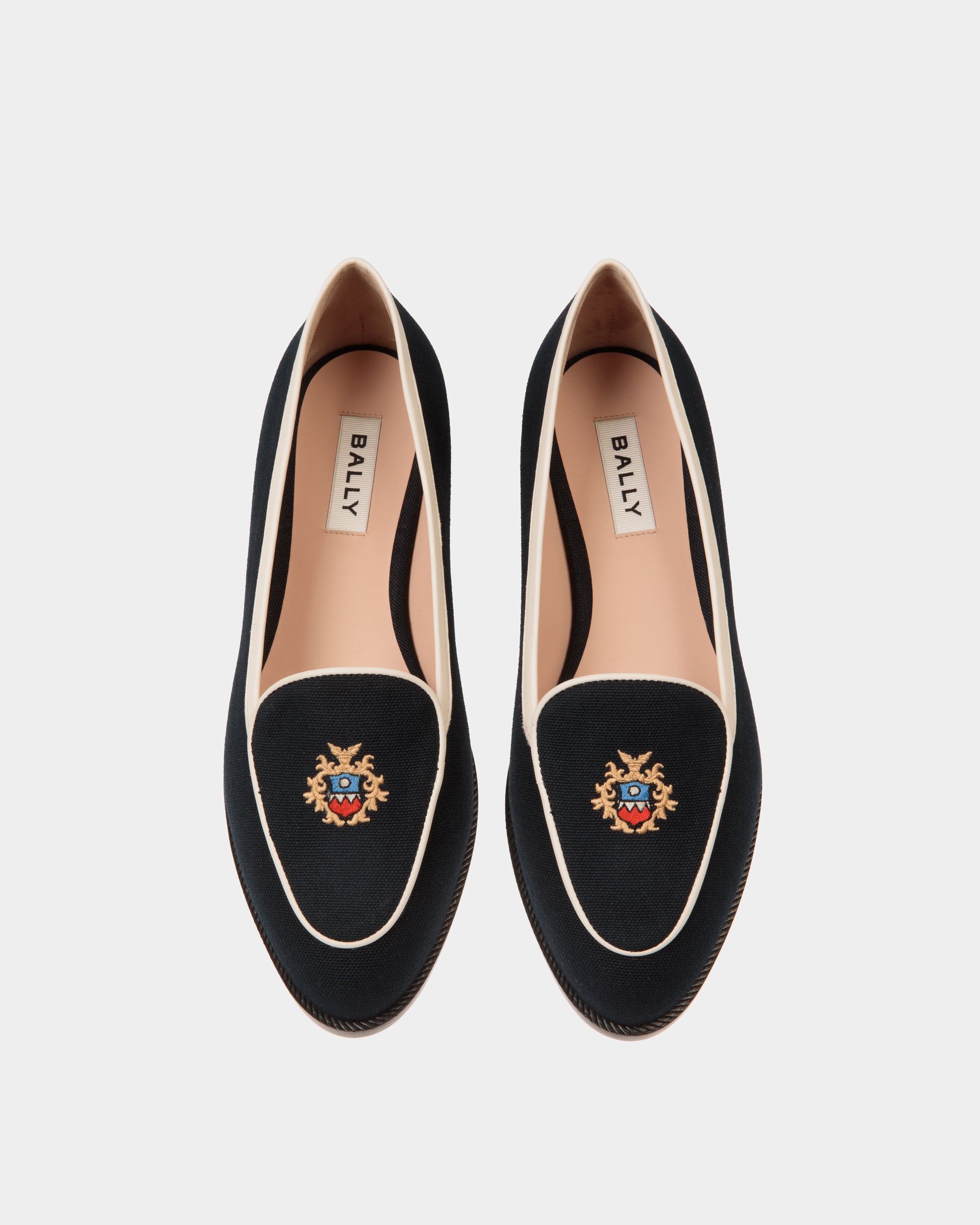 Chaussure À Talon Plat Elite En Tissu Navy Blue - Femme - Bally - 04