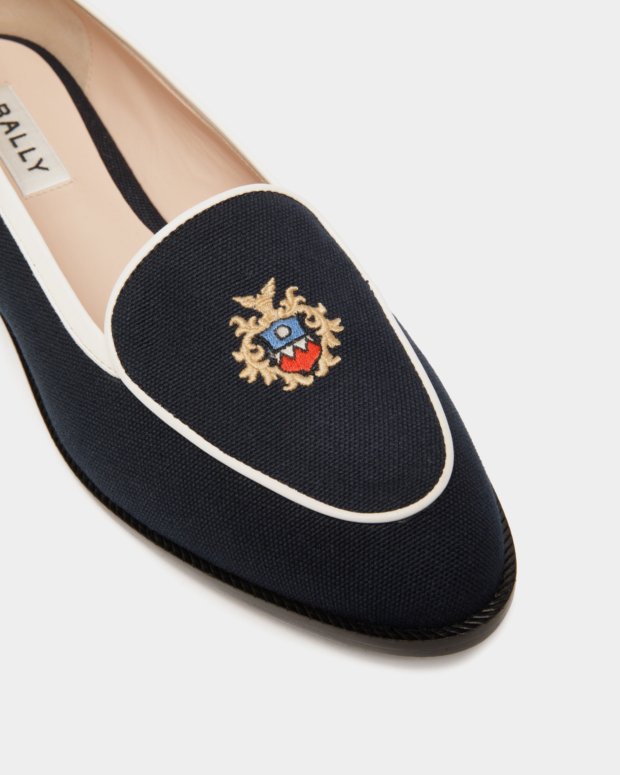 Chaussure À Talon Plat Elite En Tissu Navy Blue - Femme - Bally - 05