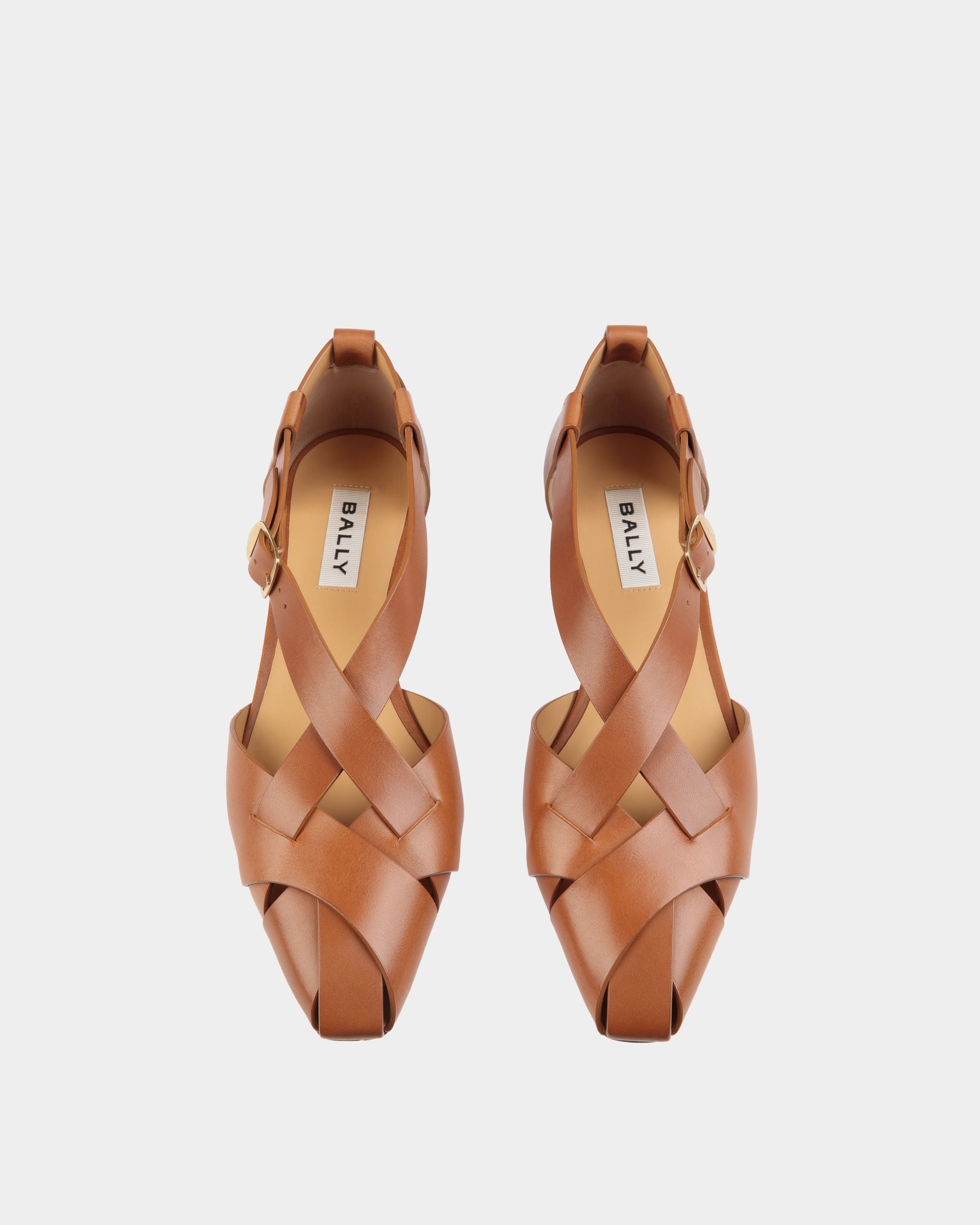 Chaussure À Talon Plat Sylt En Cuir Brossé Marron - Femme - Bally - 05