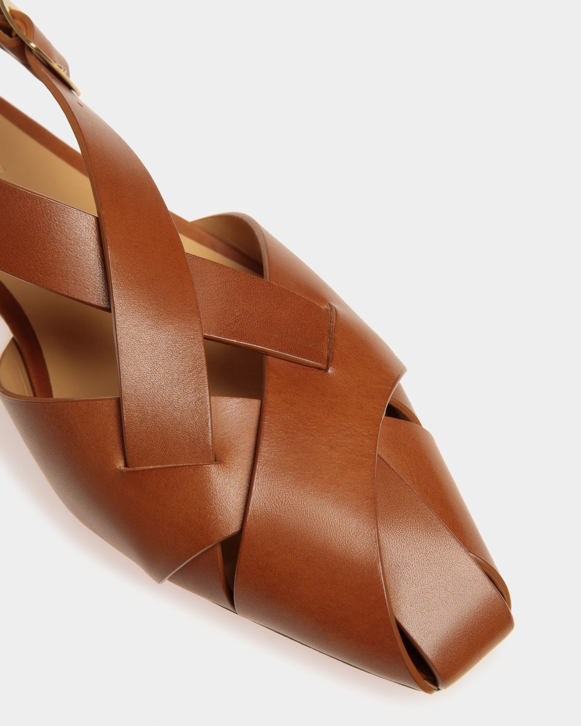 Chaussure À Talon Plat Sylt En Cuir Brossé Marron - Femme - Bally - 06