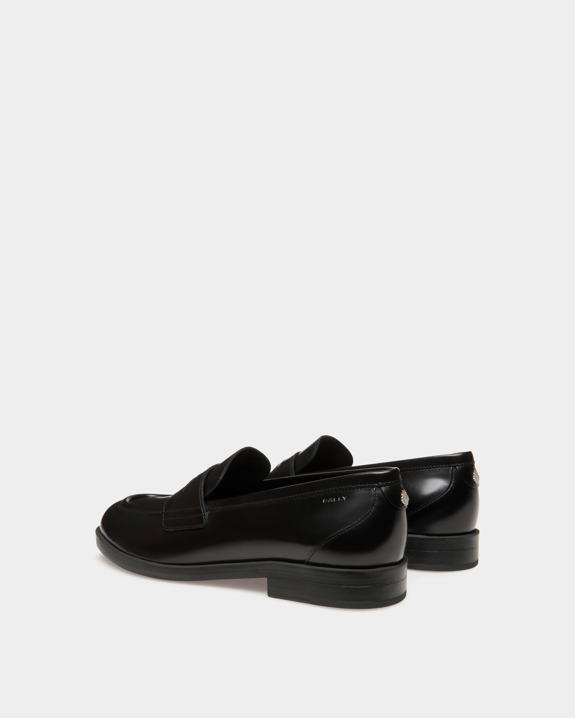 Mocassin Egli En Cuir Noir - Femme - Bally - 03