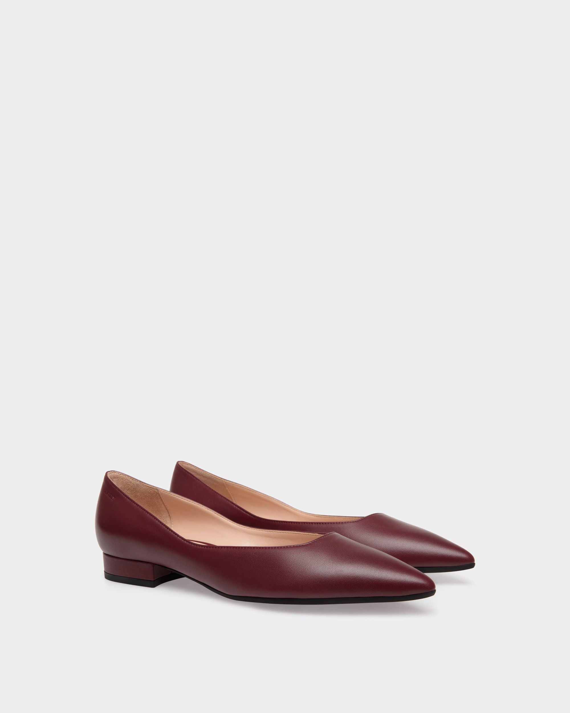 Flats In Red Leather - Femme - Bally - 02