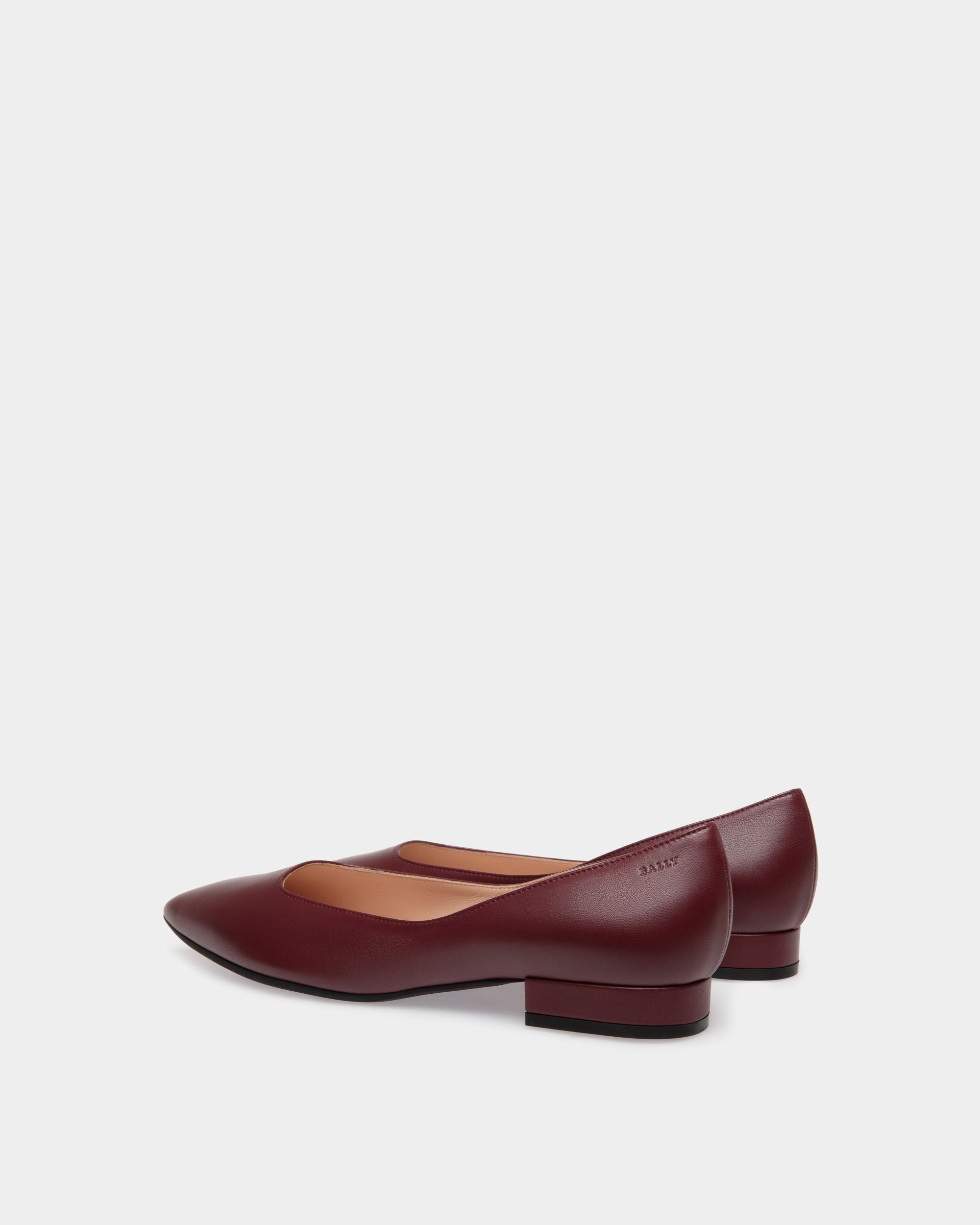 Flats In Red Leather - Femme - Bally - 03