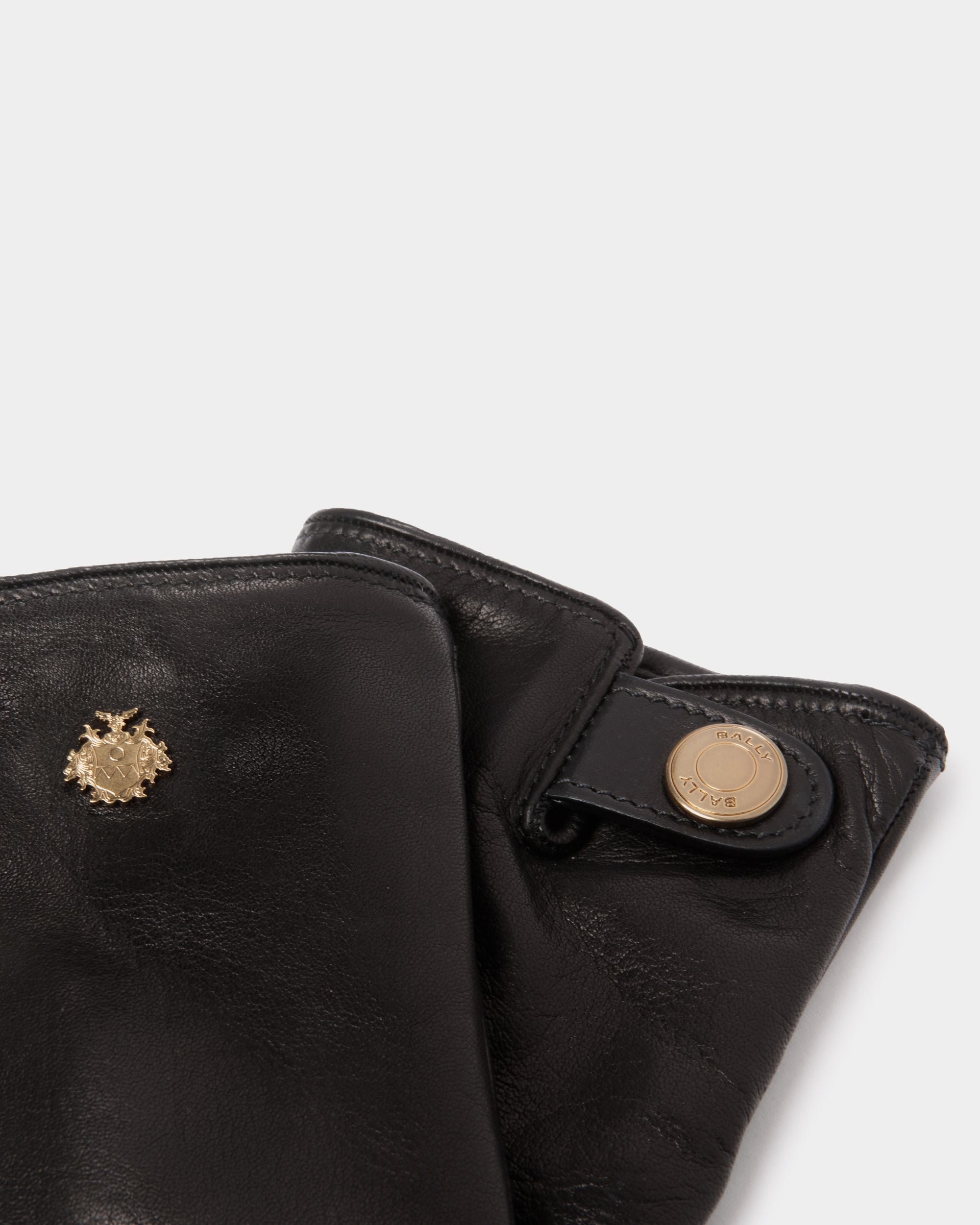 Gants Avec Logo Bally Crest En Cuir Noir - Femme - Bally - 02