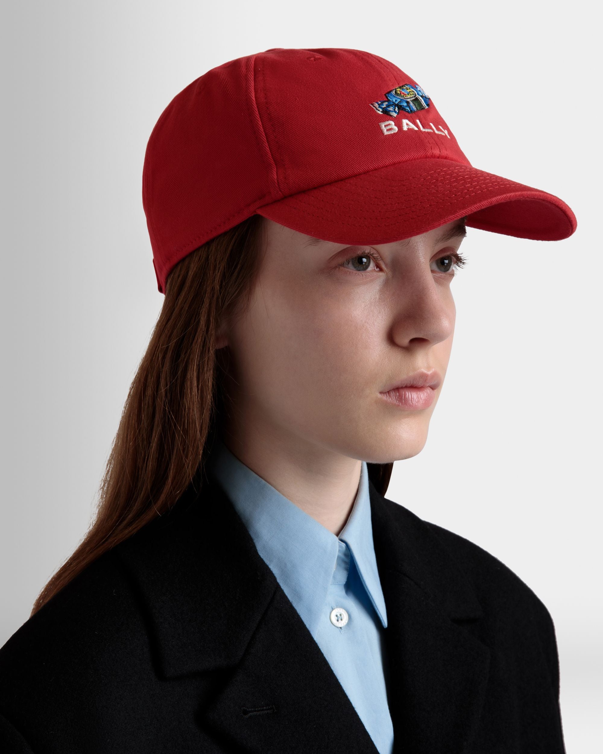 Casquette De Baseball Avec Détail Choco-Candy En Coton Rouge - Femme - Bally - 02