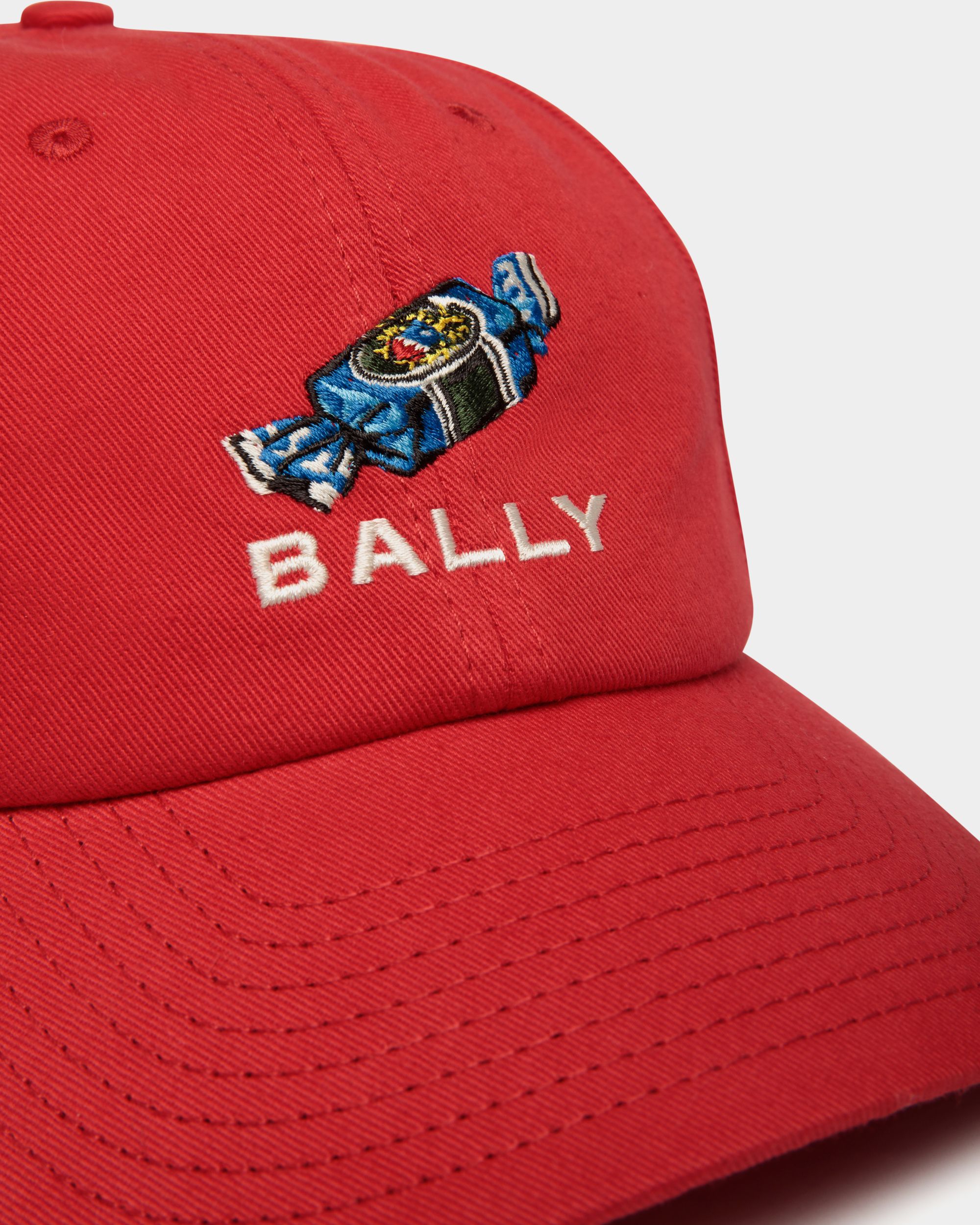 Casquette De Baseball Avec Détail Choco-Candy En Coton Rouge - Femme - Bally - 04