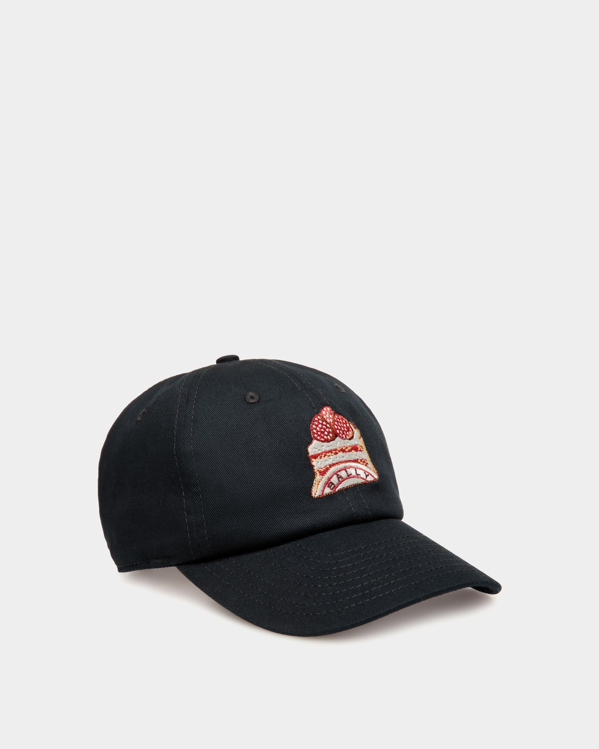Casquette De Baseball Avec Bally Cake En Coton Navy Blue - Femme - Bally - 01