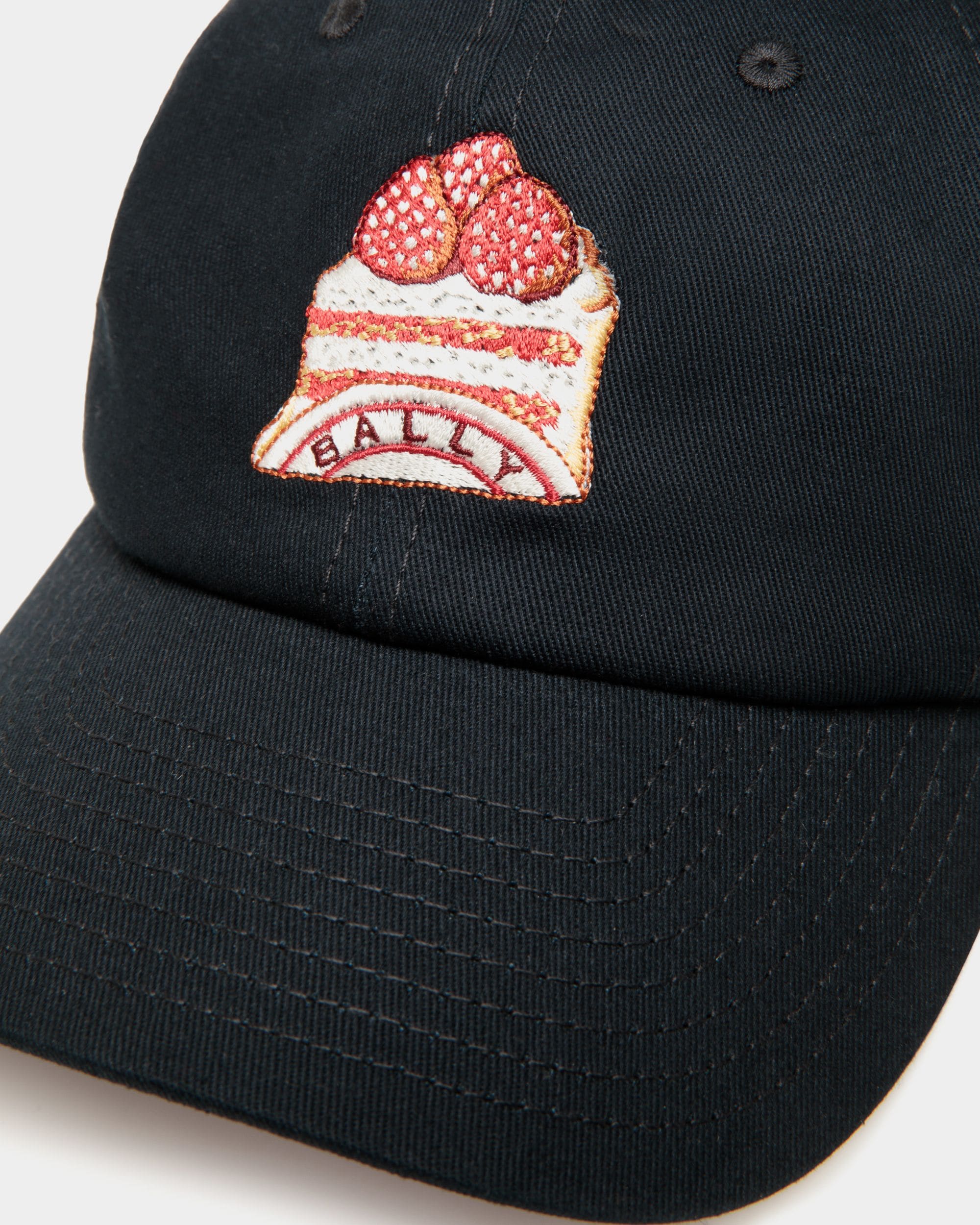 Casquette De Baseball Avec Bally Cake En Coton Navy Blue - Femme - Bally - 04