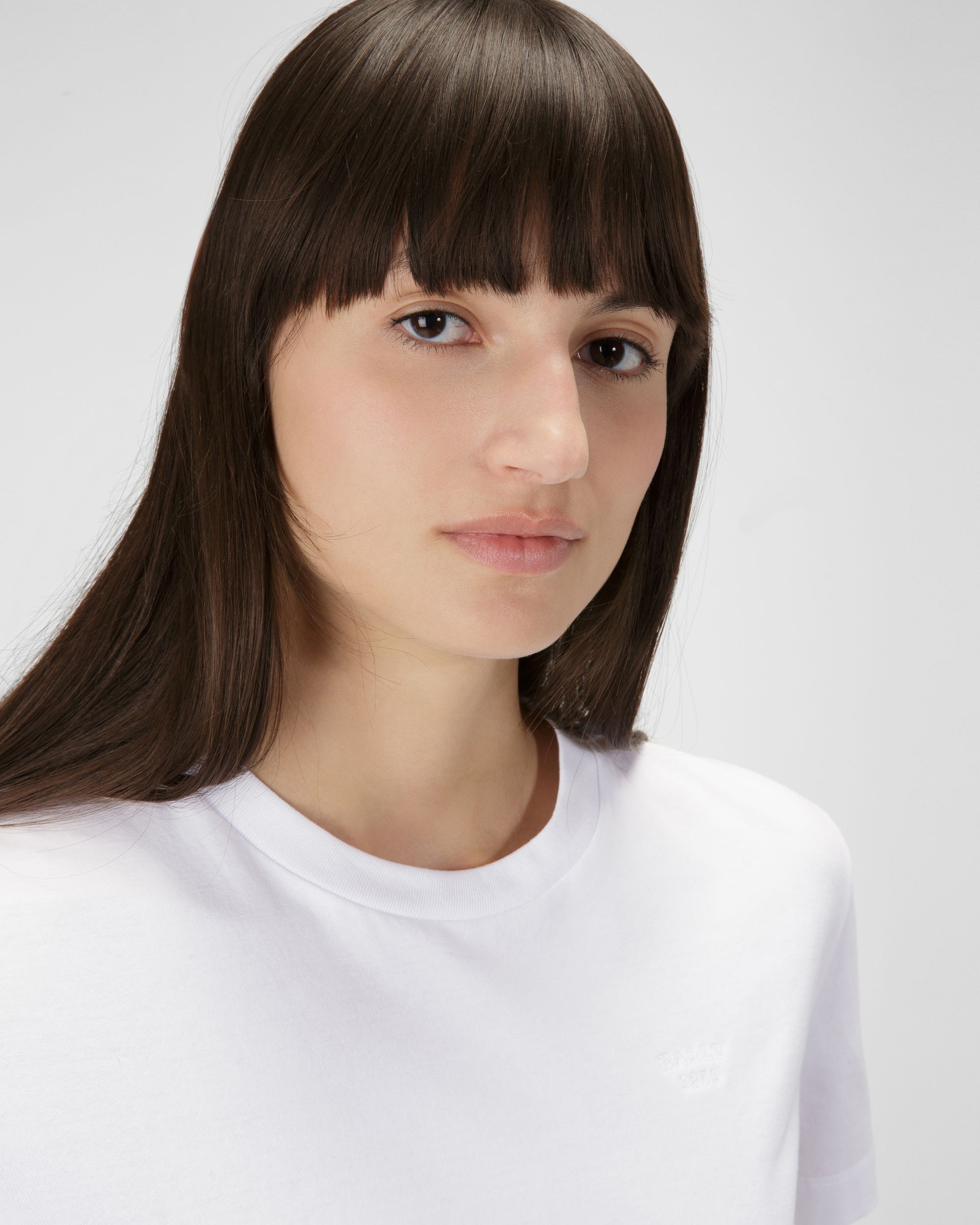 T-Shirt En Coton Biologique Blanc - Femme - Bally - 03