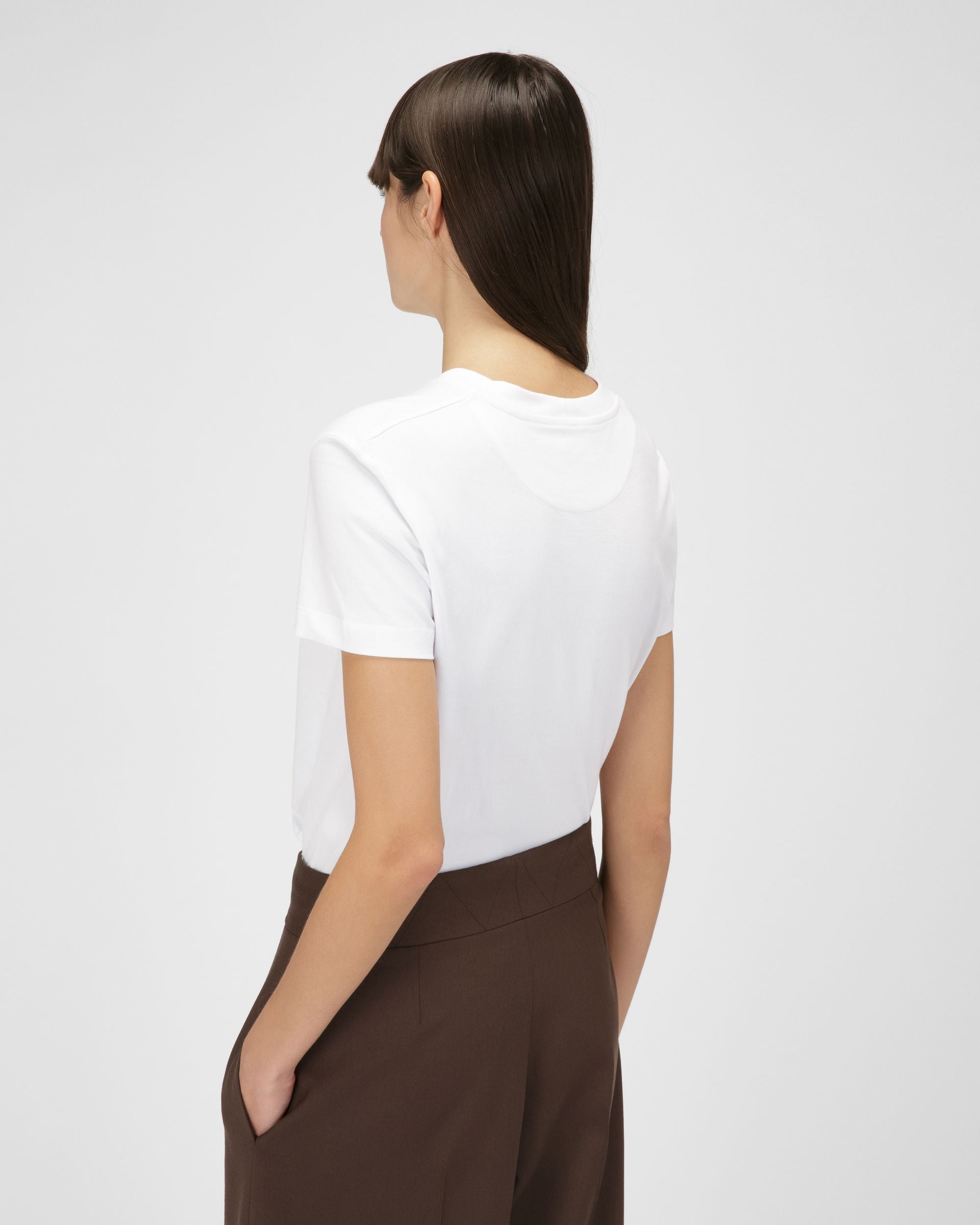 T-Shirt En Coton Biologique Blanc - Femme - Bally - 04