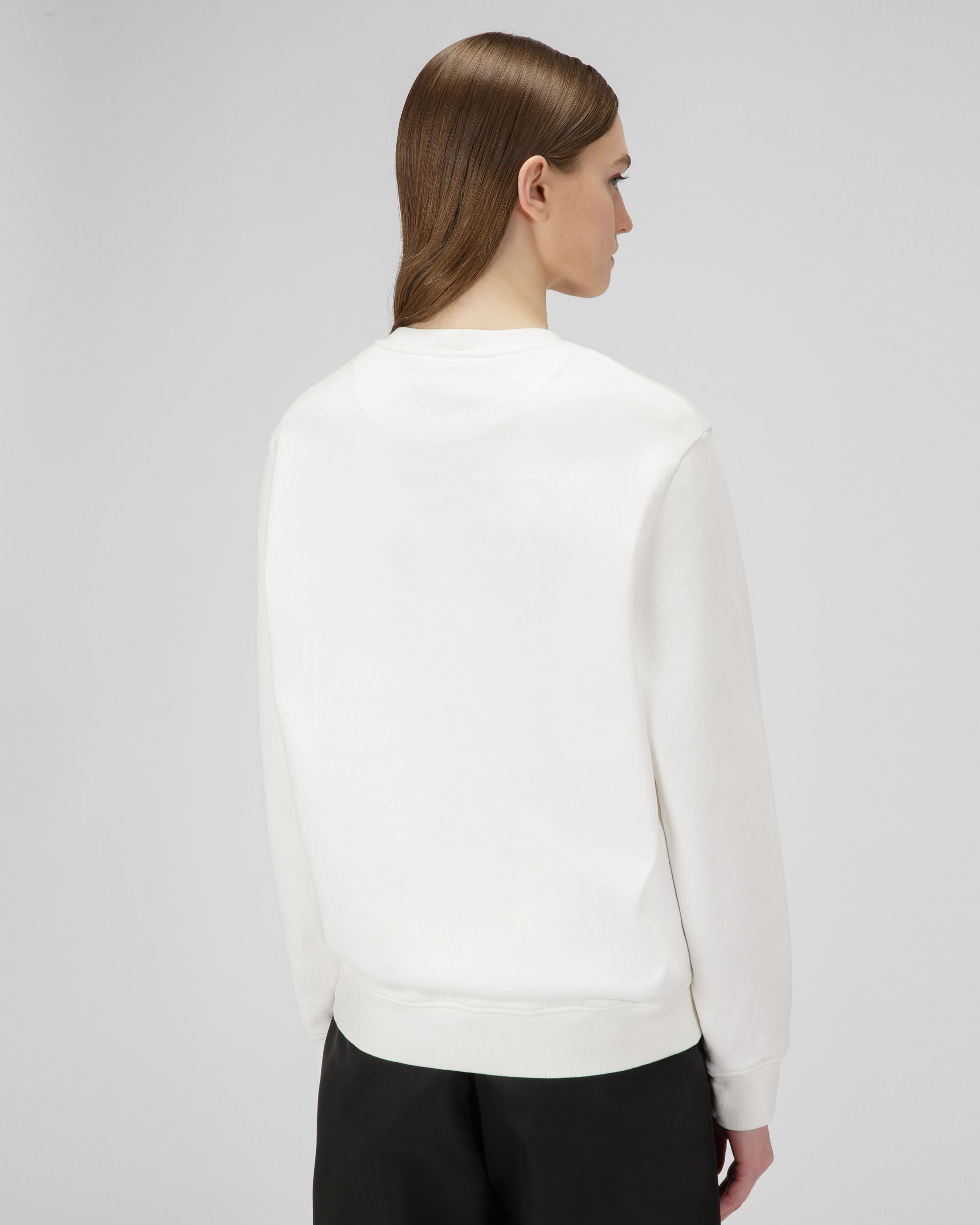 Sweat-Shirt En Coton Biologique Mélangé Ivoire - Femme - Bally - 03