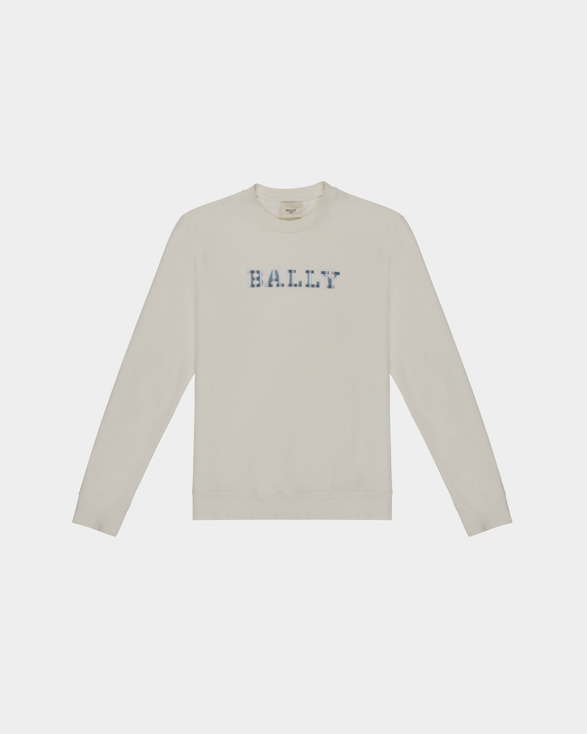 Sweat-Shirt En Coton Biologique Mélangé Ivoire - Femme - Bally - 04