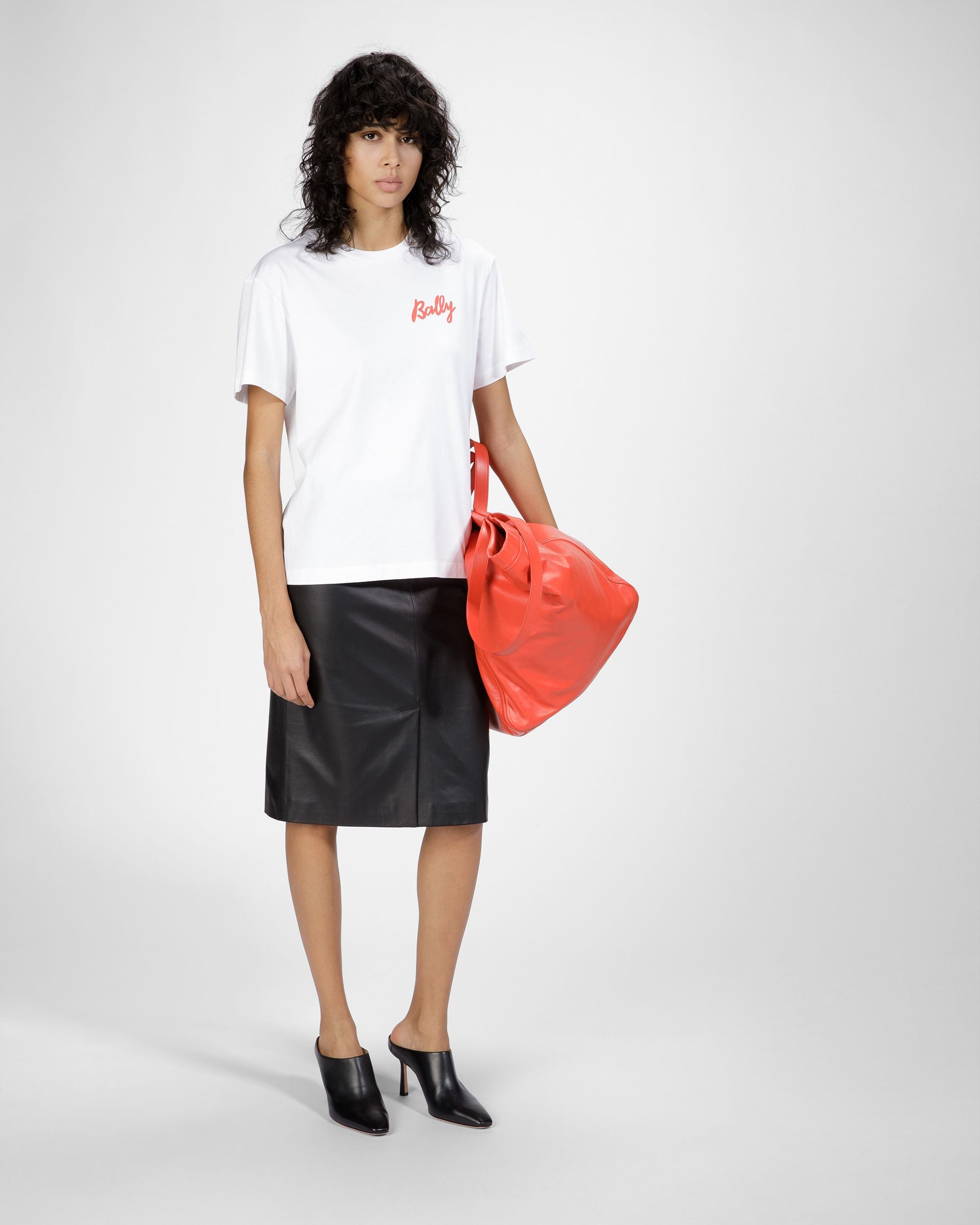T-Shirt En Coton Blanc - Femme - Bally - 02