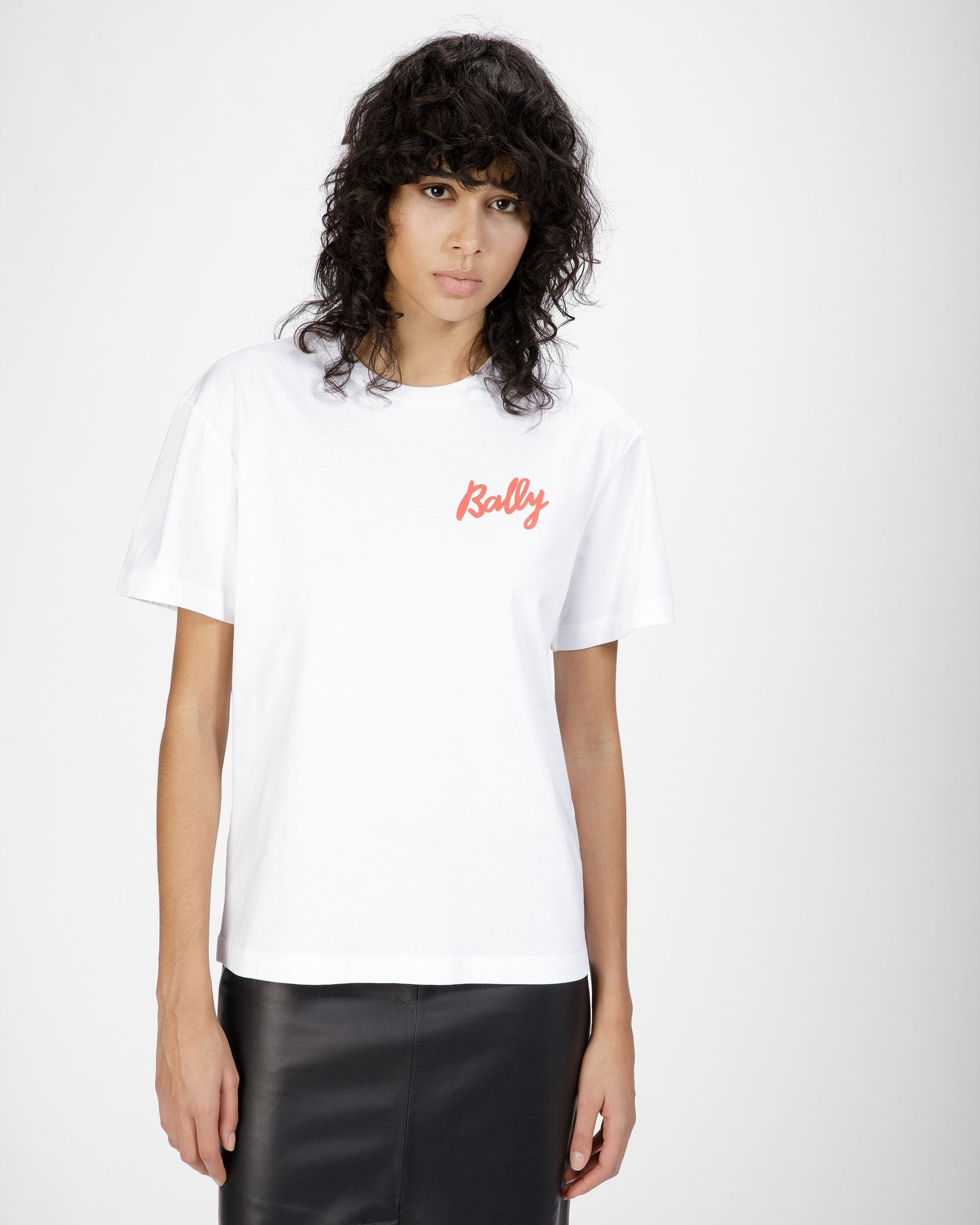 T-Shirt En Coton Blanc - Femme - Bally - 03