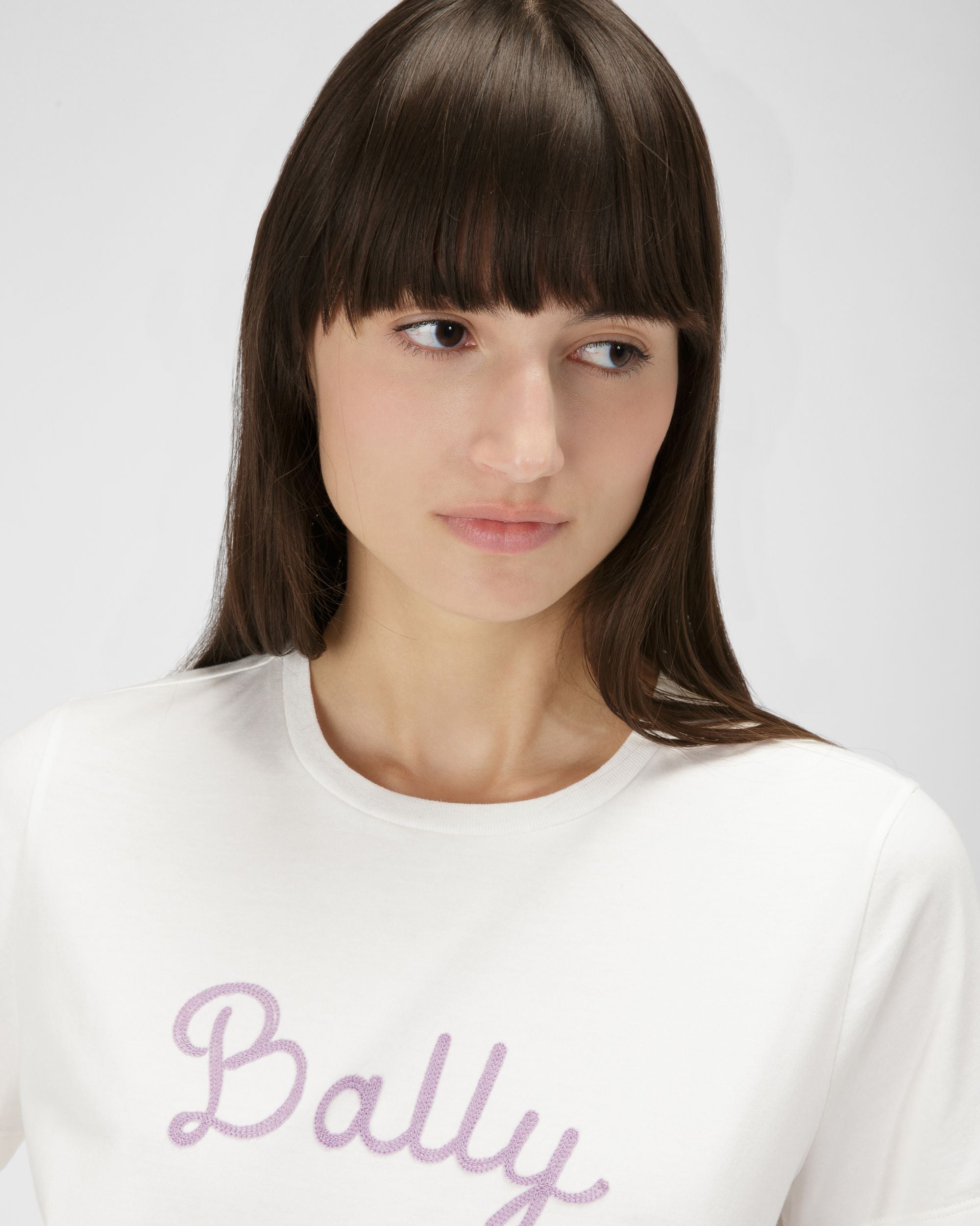 T-Shirt En Coton Ivoire - Femme - Bally - 02