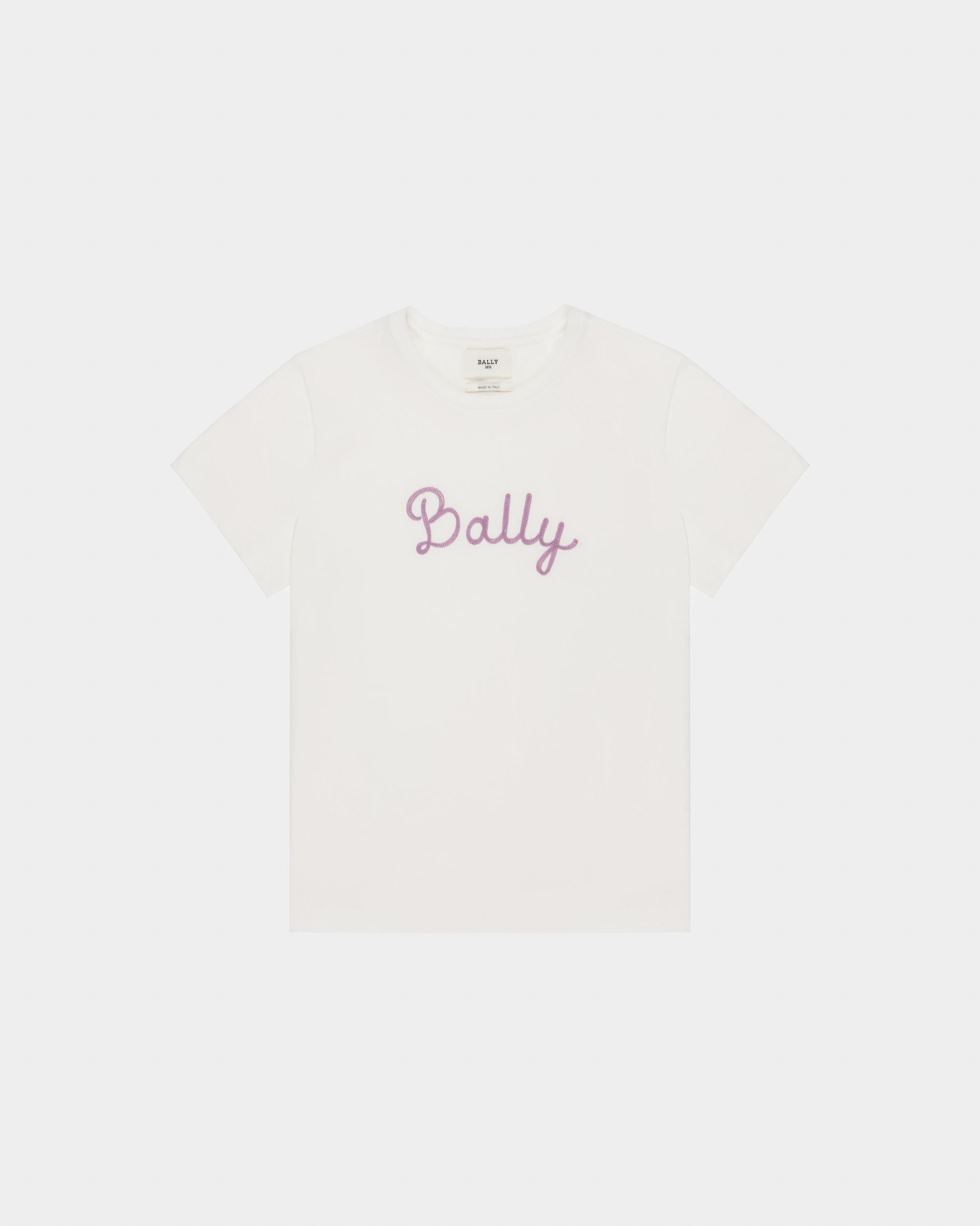 T-Shirt En Coton Ivoire - Femme - Bally - 04