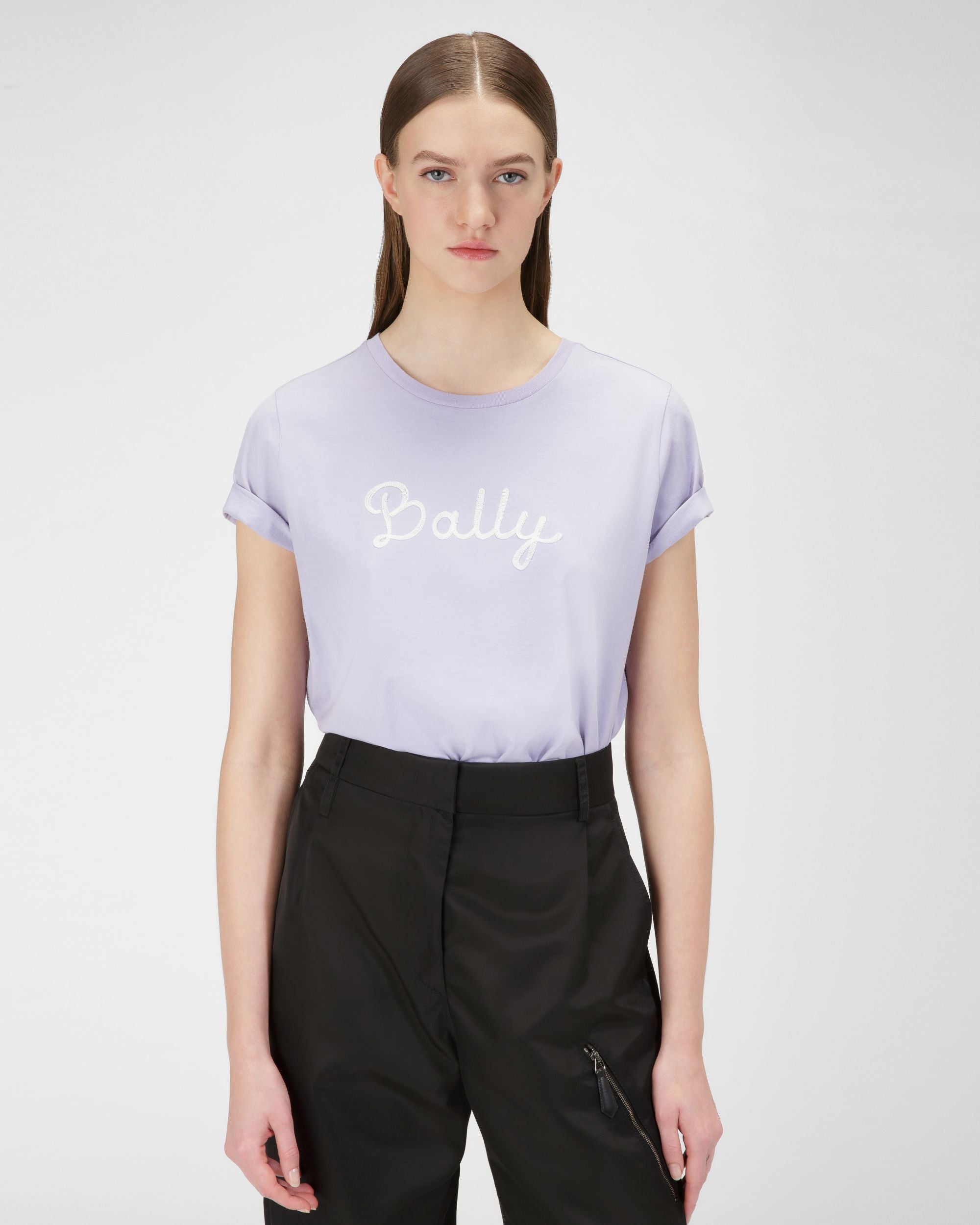 T-Shirt En Coton Violet - Femme - Bally - 01