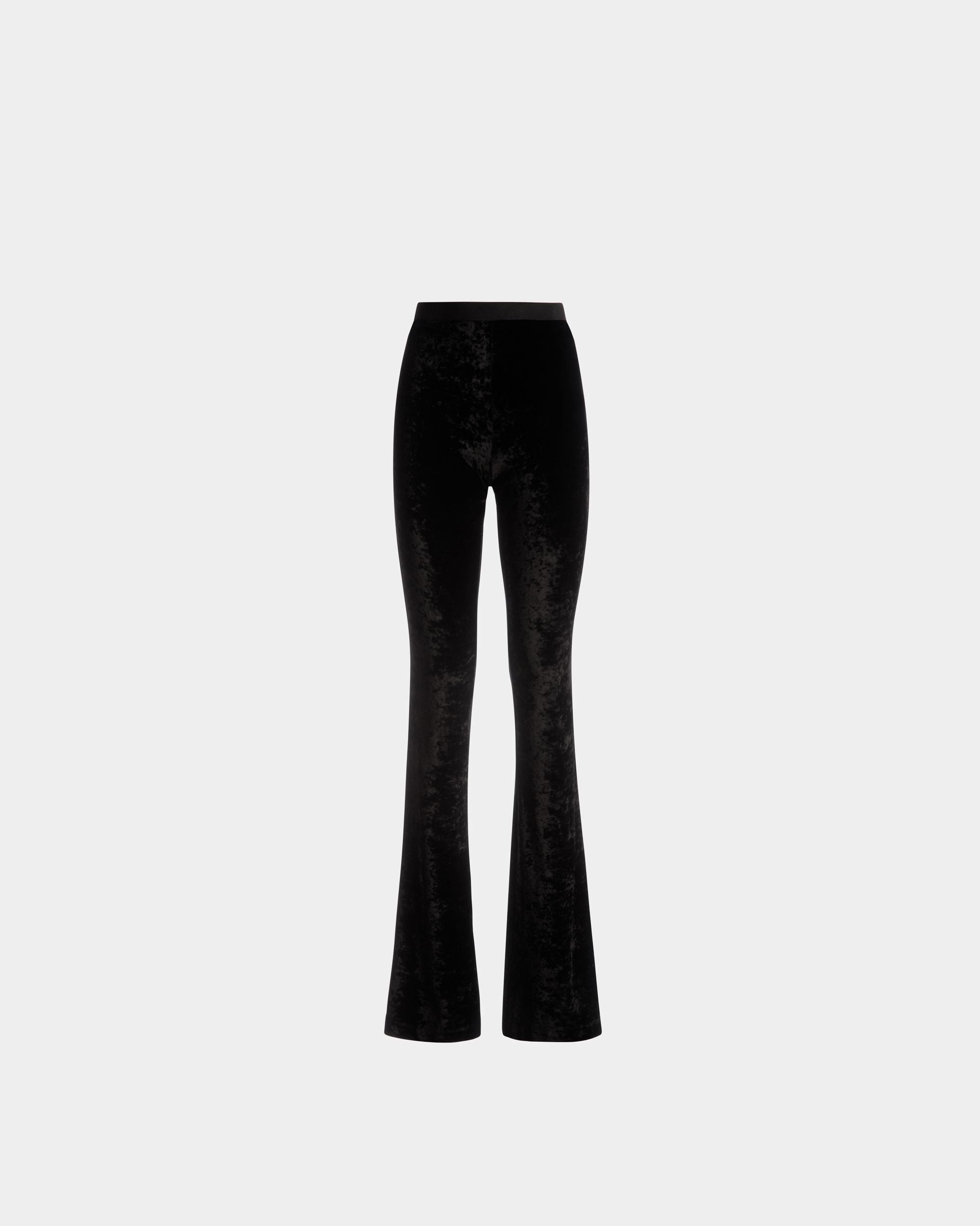Pantalon évasé En velours noir - Femme - Bally - 01
