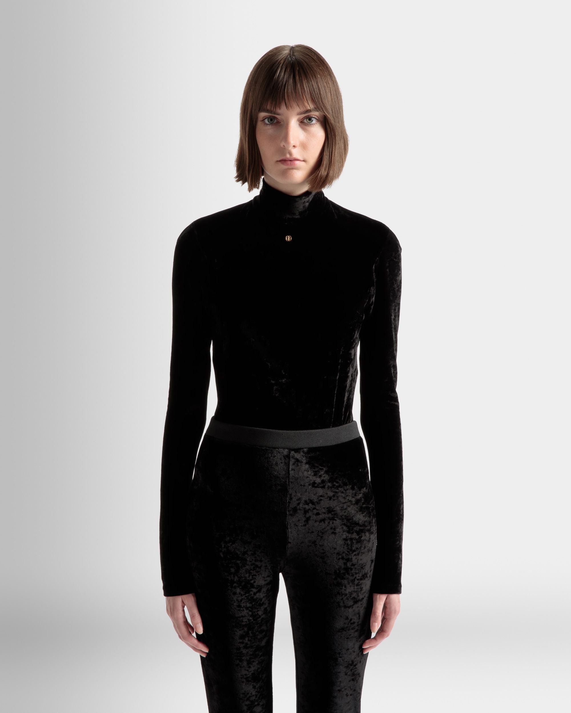 Pantalon évasé En velours noir - Femme - Bally - 03