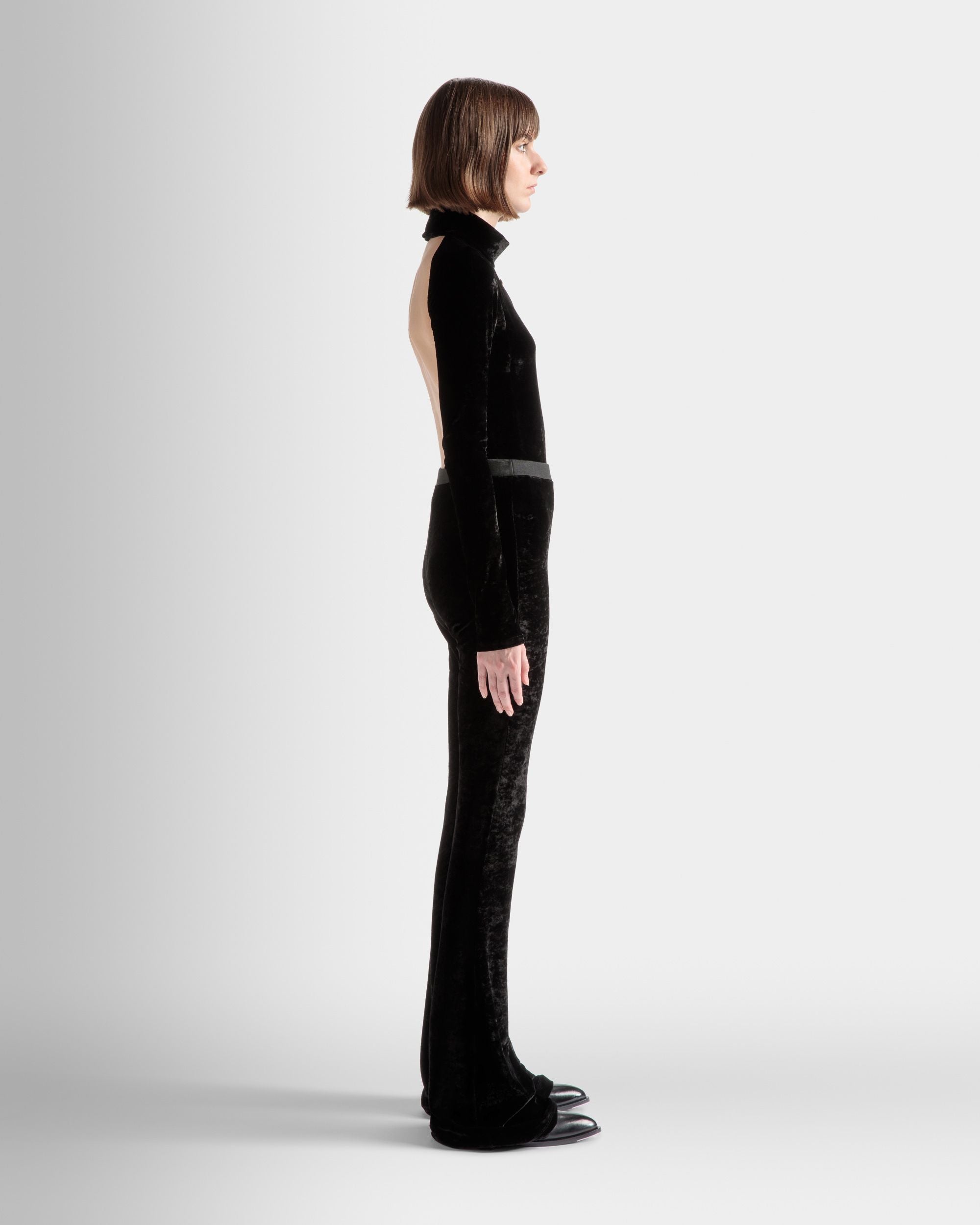 Pantalon évasé En velours noir - Femme - Bally - 05