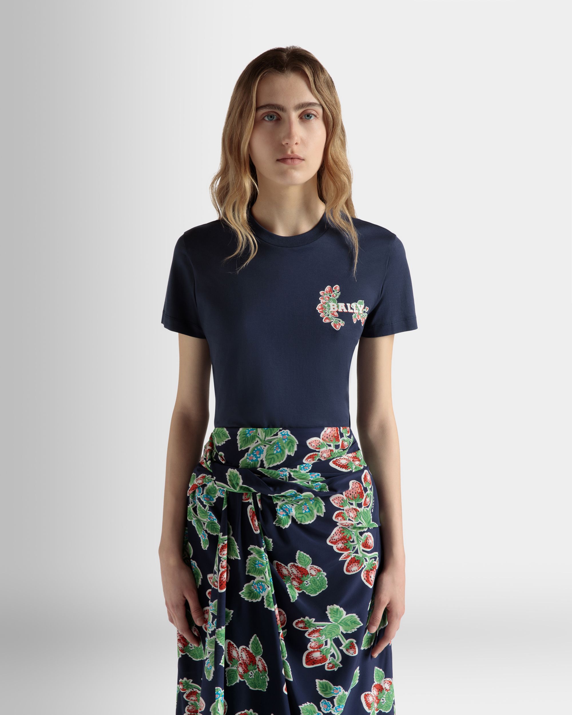 T-Shirt En Coton Imprimé Strawberry - Femme - Bally - 03